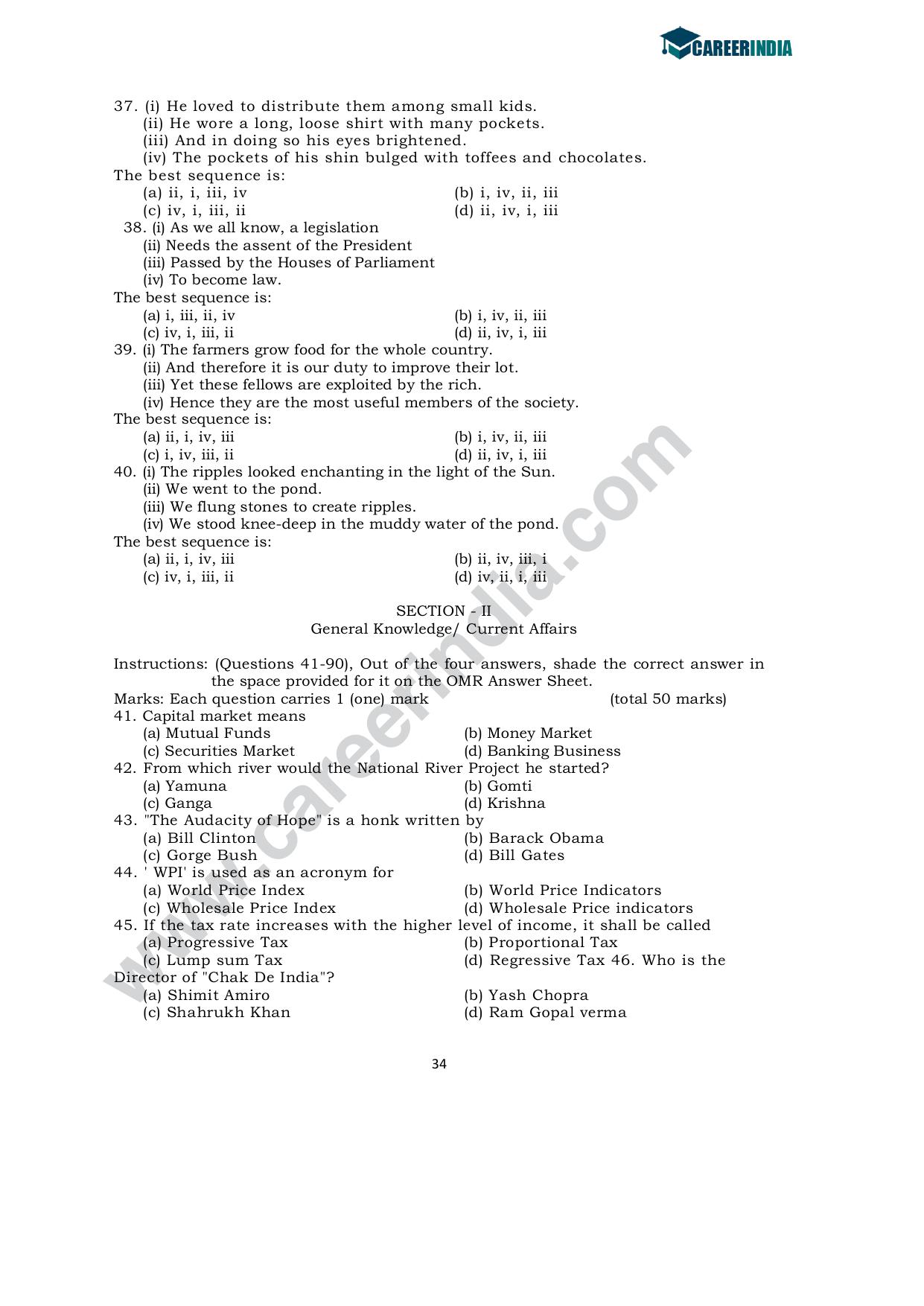 CLAT 2009 UG Sample Question Paper - Page 7