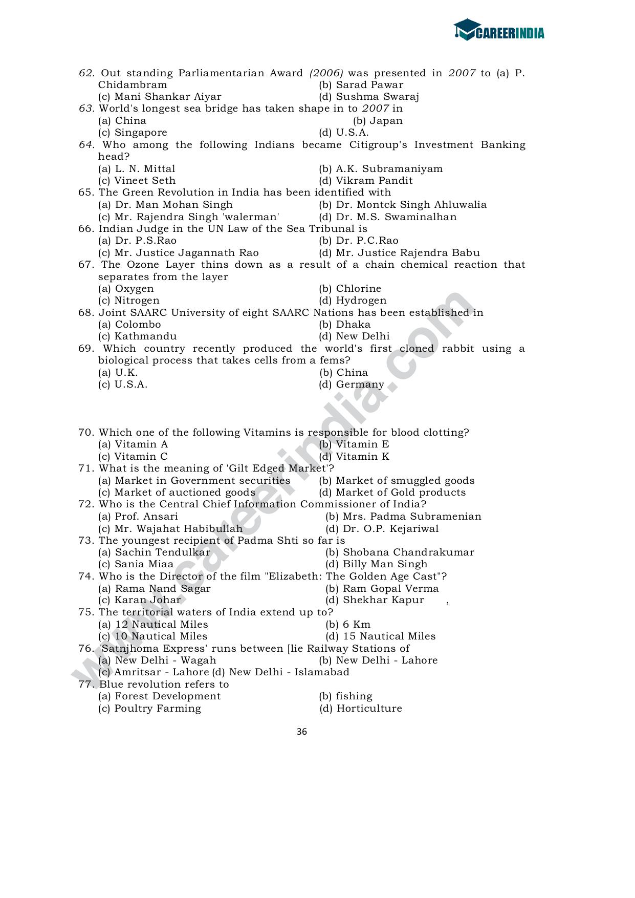 CLAT 2009 UG Sample Question Paper - Page 9