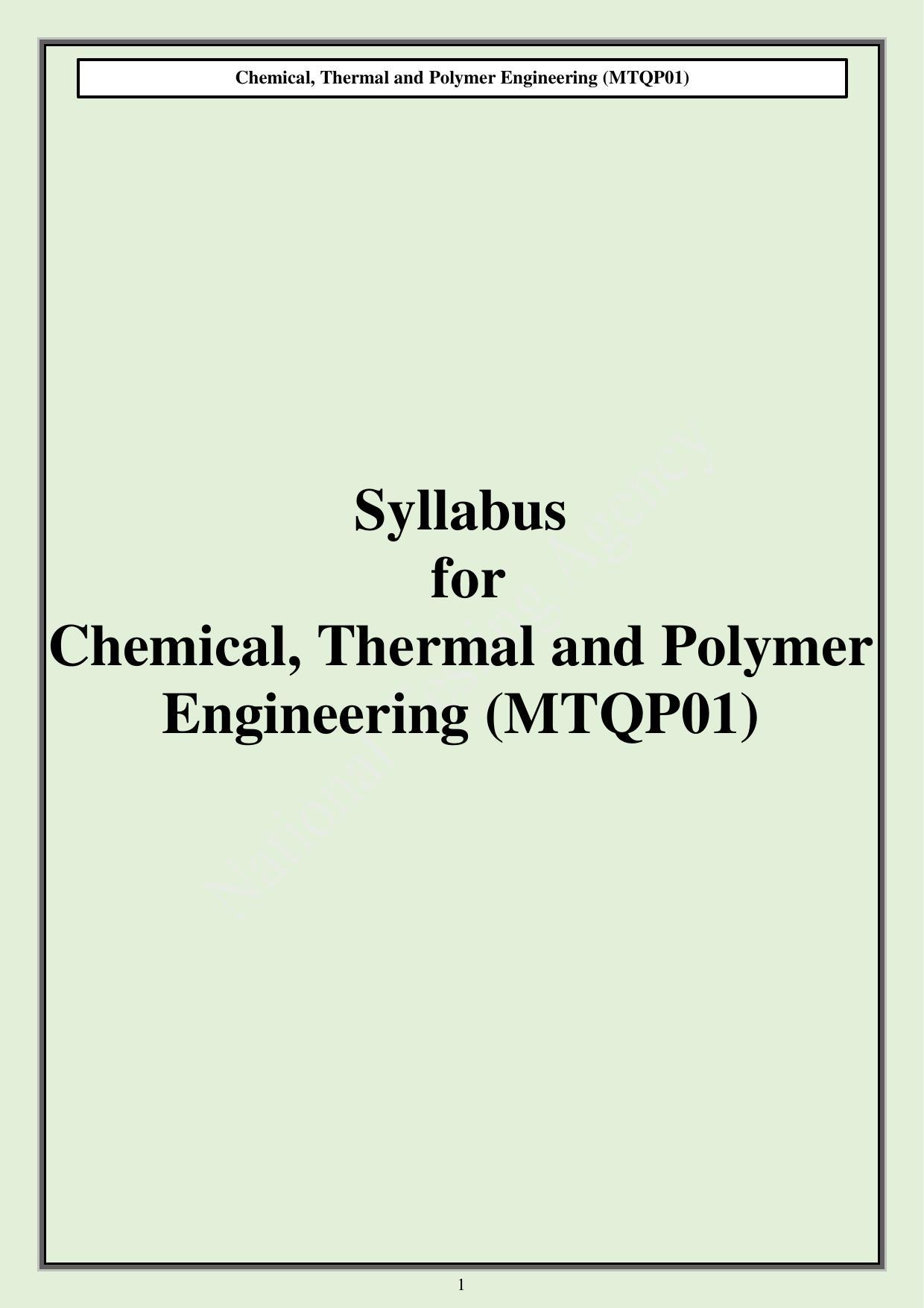 CUET PG M.Tech Syllabus - Page 1