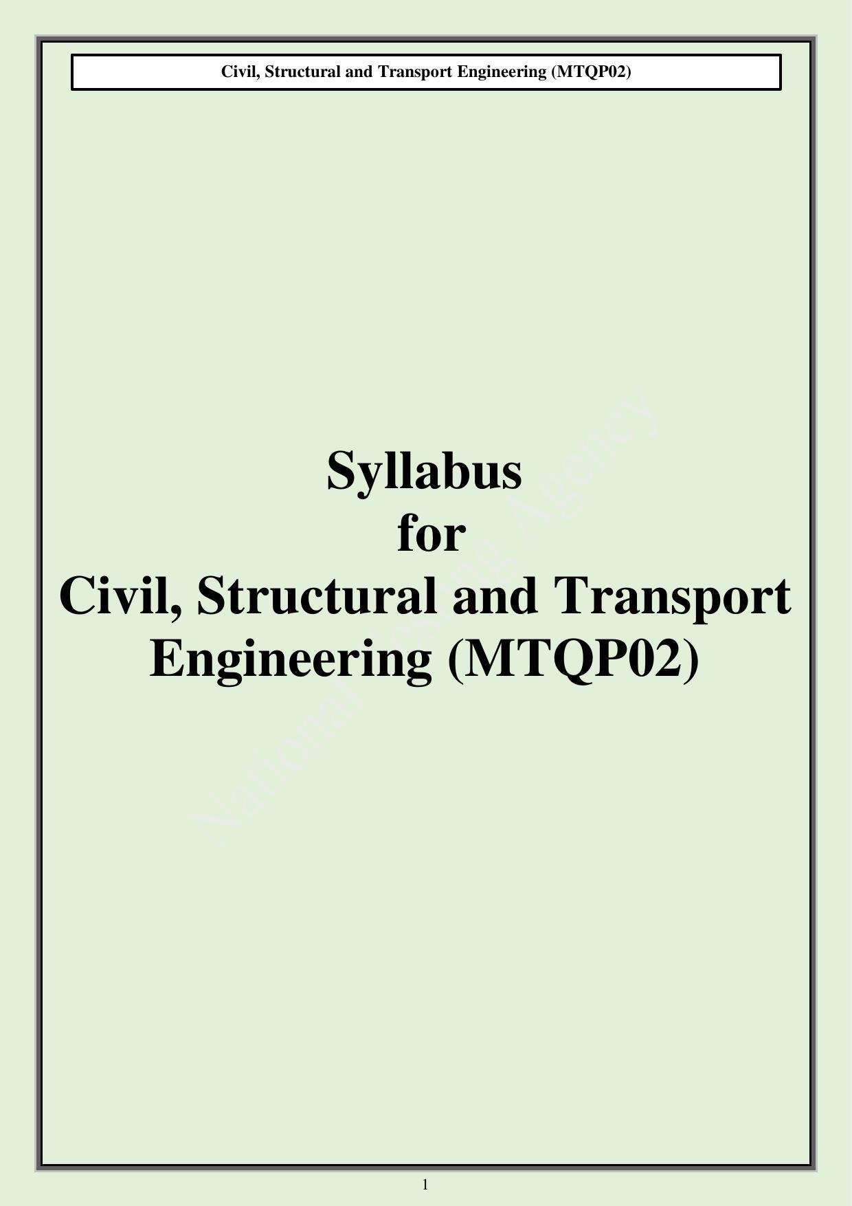CUET PG M.Tech Syllabus - Page 4