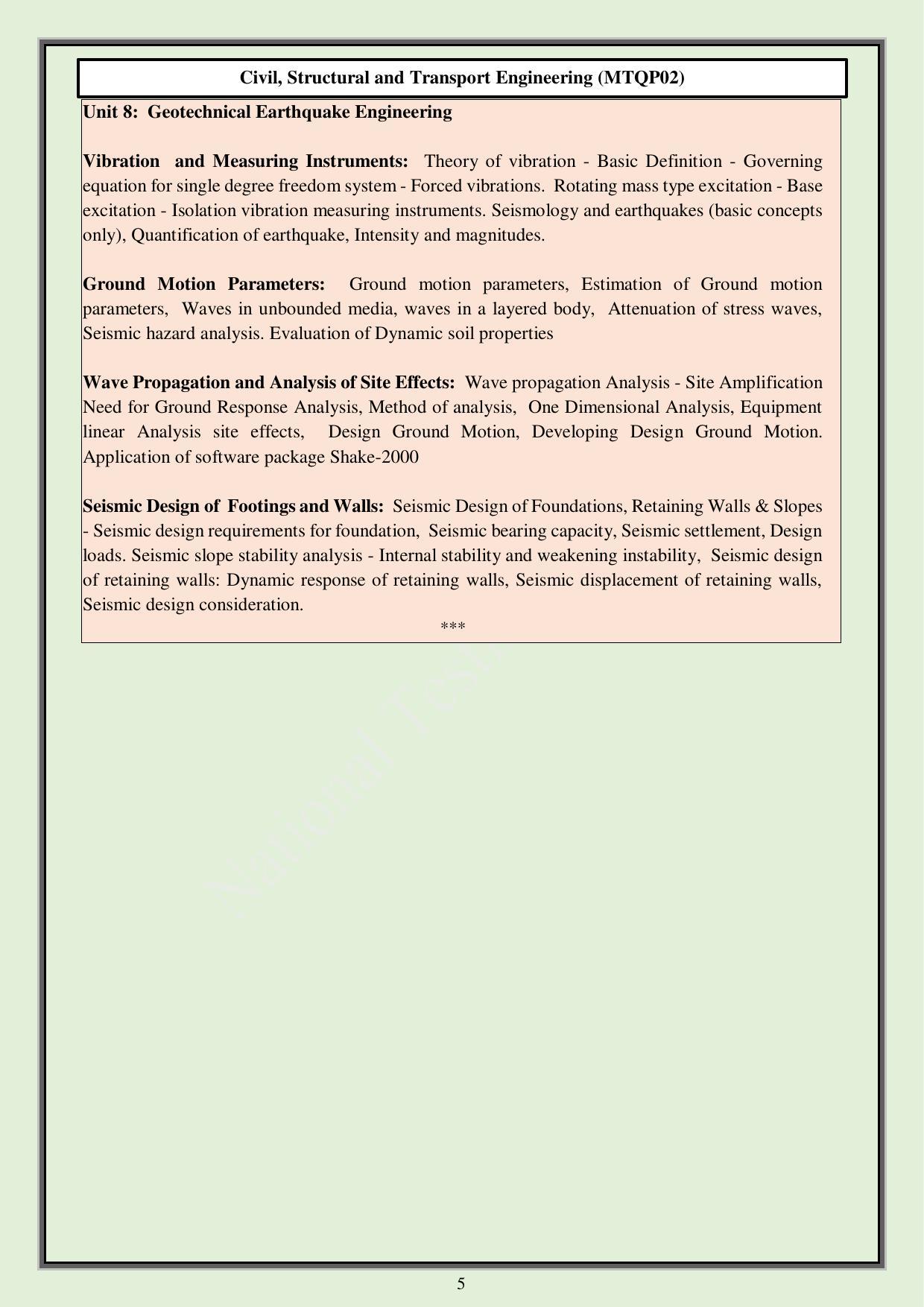 CUET PG M.Tech Syllabus - Page 8
