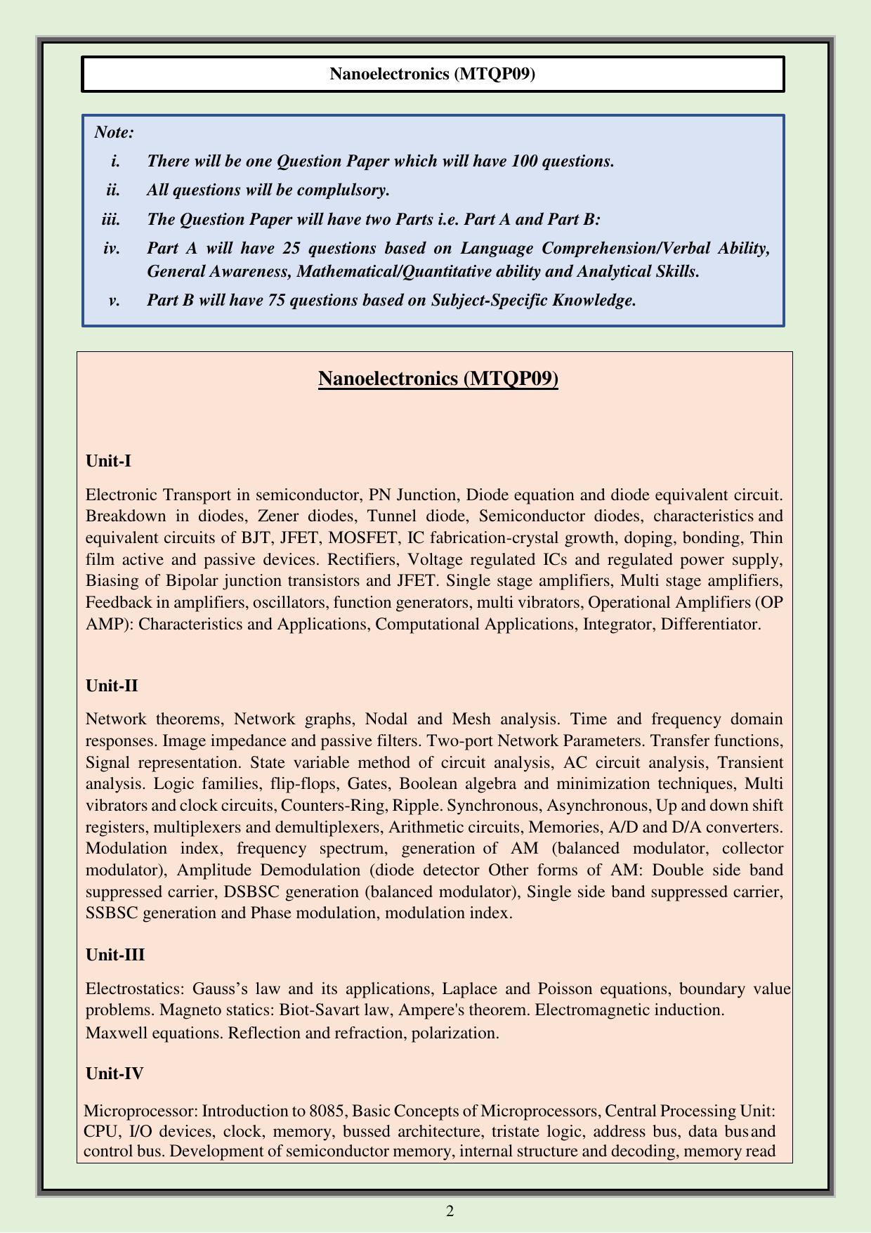 CUET PG M.Tech Syllabus - Page 33