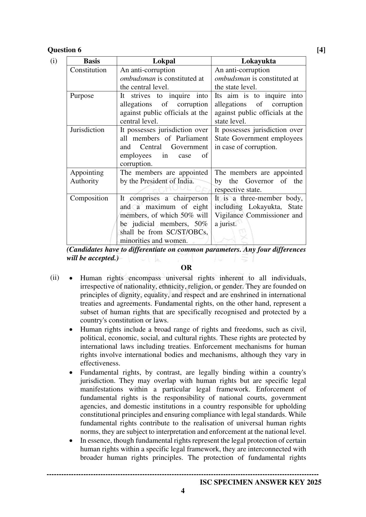 ISC Class 12 2025 LEGAL STUDIES (SQP & AK) Specimen Paper - Page 11