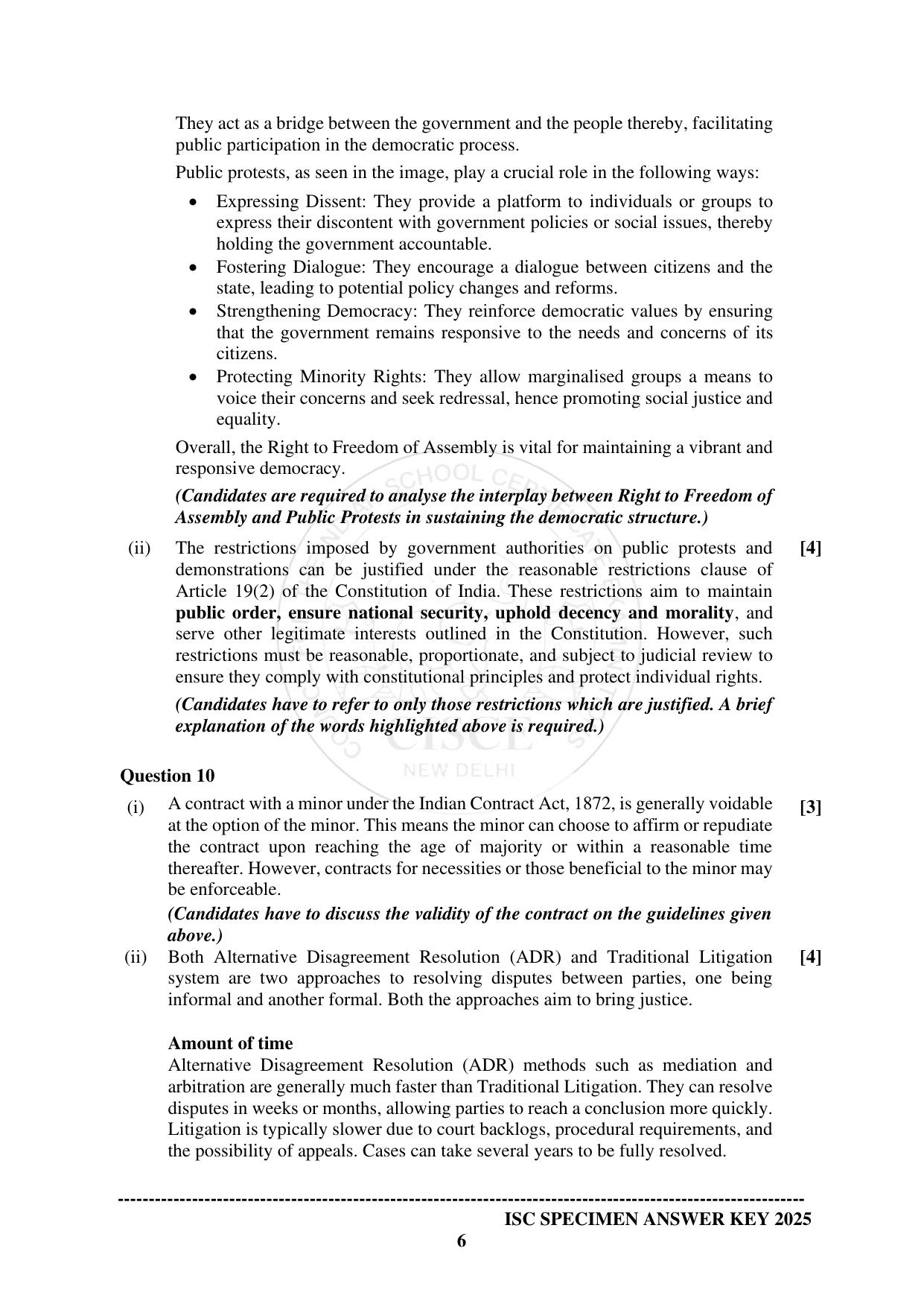 ISC Class 12 2025 LEGAL STUDIES (SQP & AK) Specimen Paper - Page 13