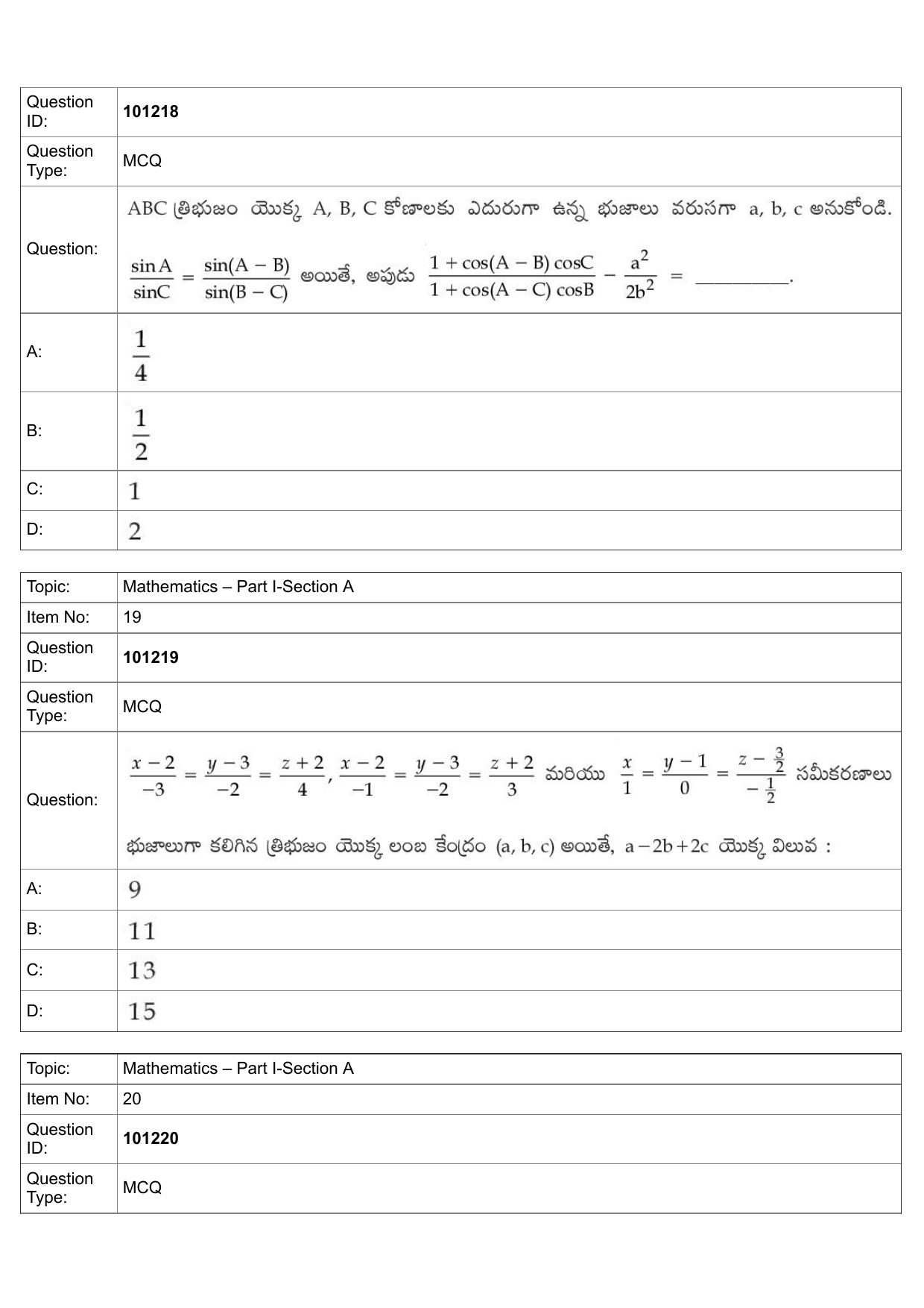 JEE Mains 2022: BTech Telugu (Shift 1) 30-07-2022 Question Paper - Page 9