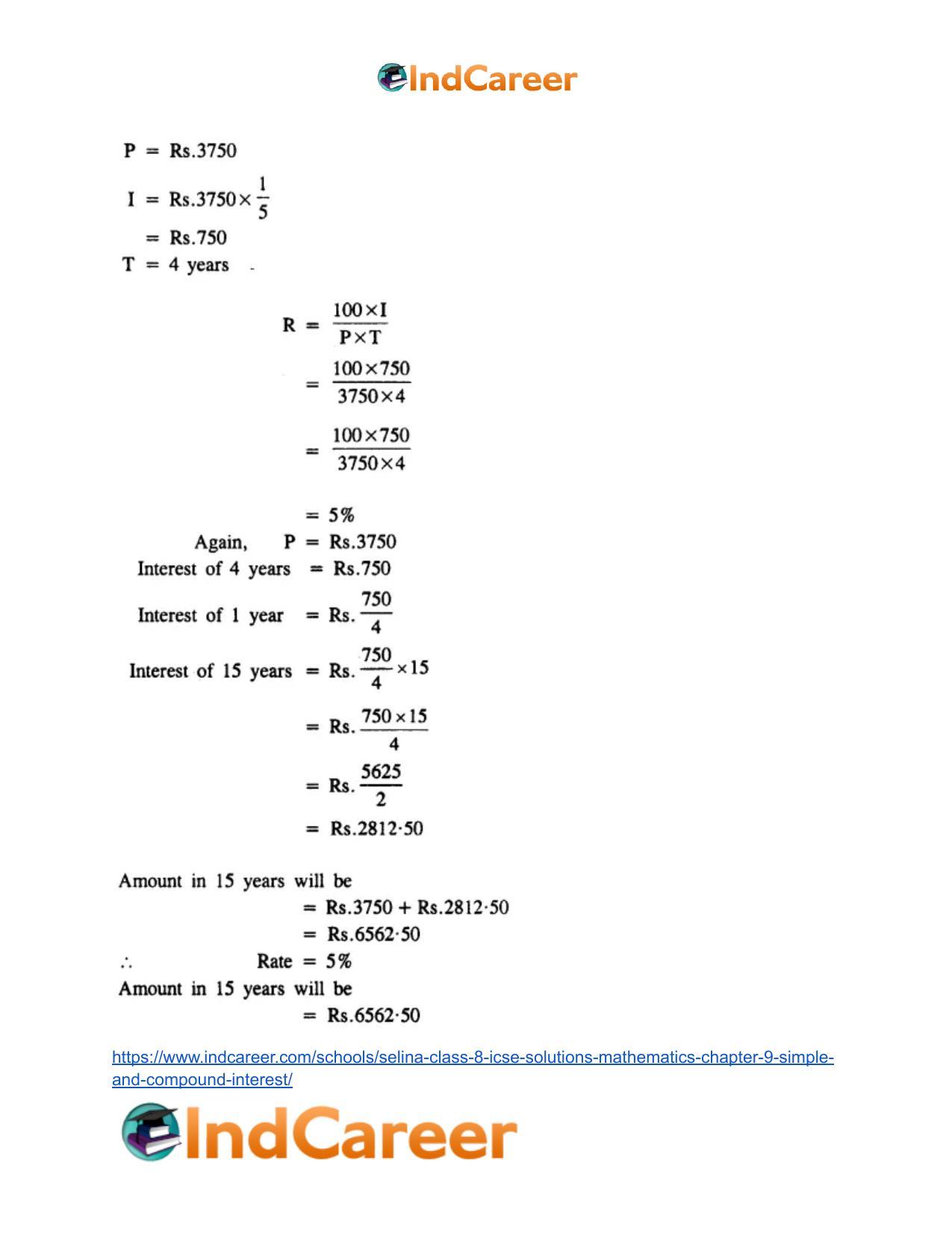 Selina Class 8 ICSE Solutions Mathematics : Chapter 9- Simple and Compound Interest - Page 23