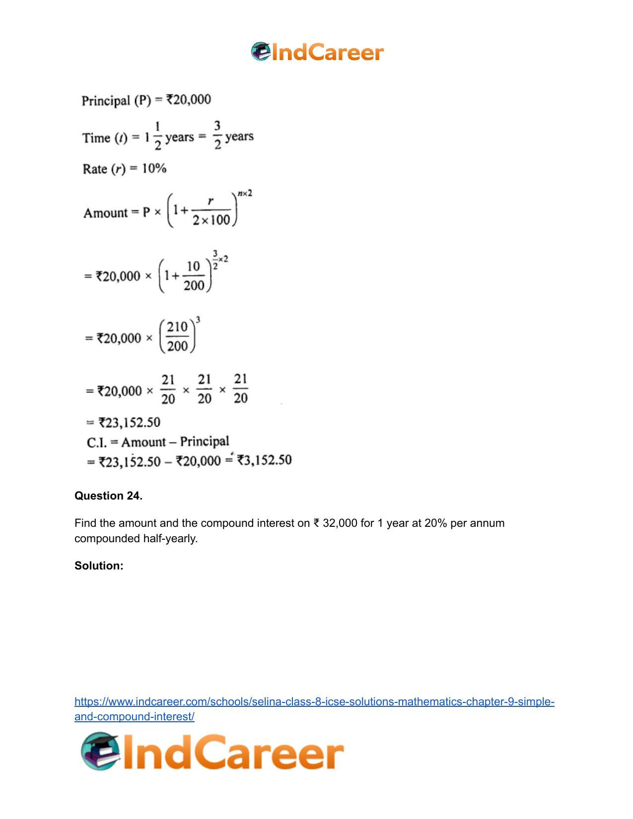 Selina Class 8 ICSE Solutions Mathematics : Chapter 9- Simple and Compound Interest - Page 49