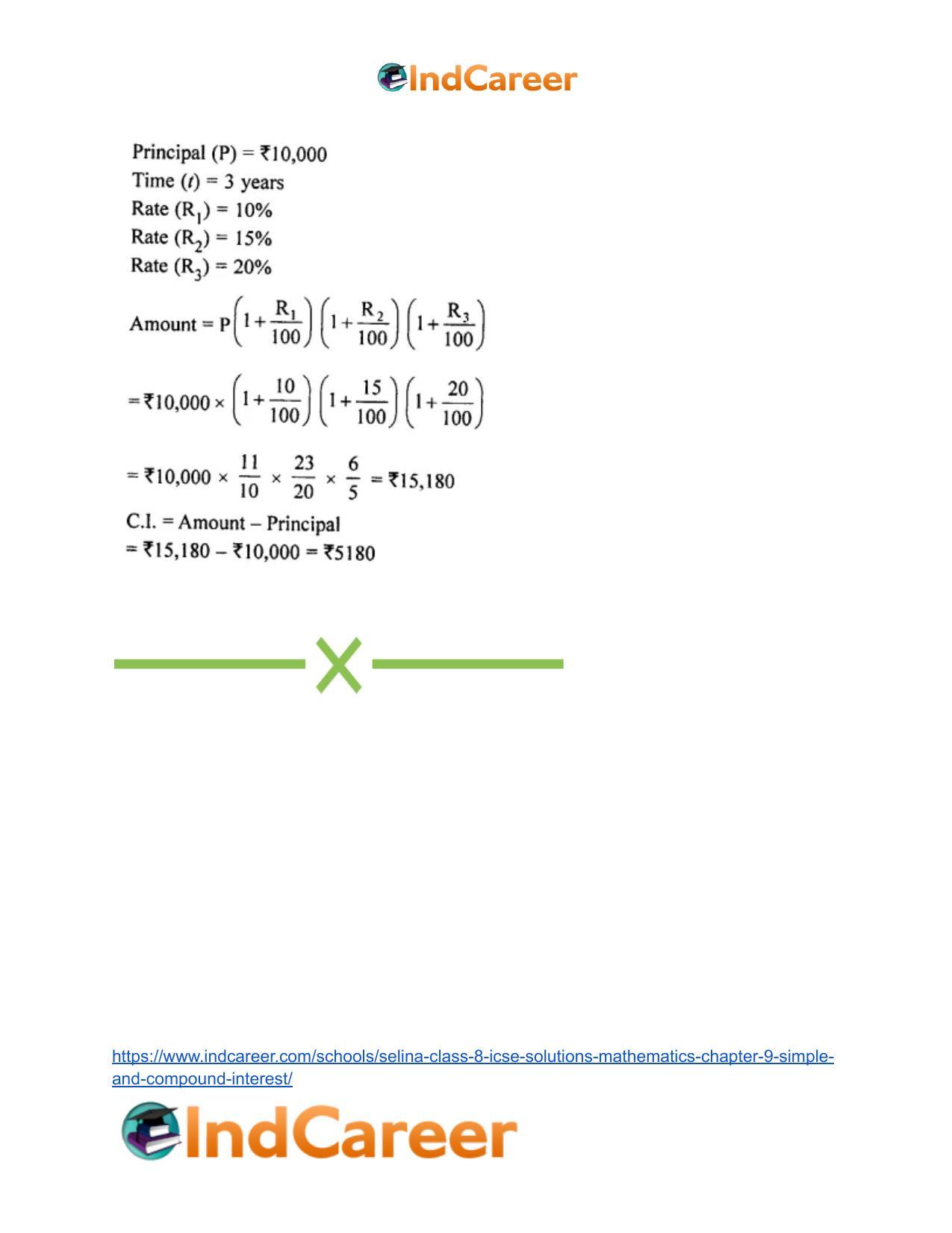 Selina Class 8 ICSE Solutions Mathematics : Chapter 9- Simple and Compound Interest - Page 52