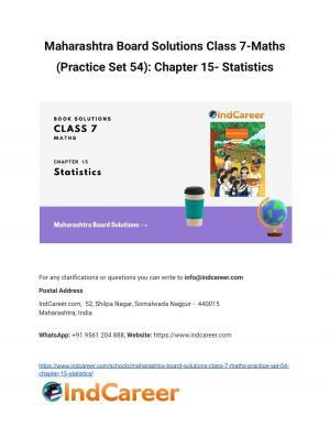Maharashtra Board Solutions Class 7-Maths (Practice Set 54): Chapter 15- Statistics