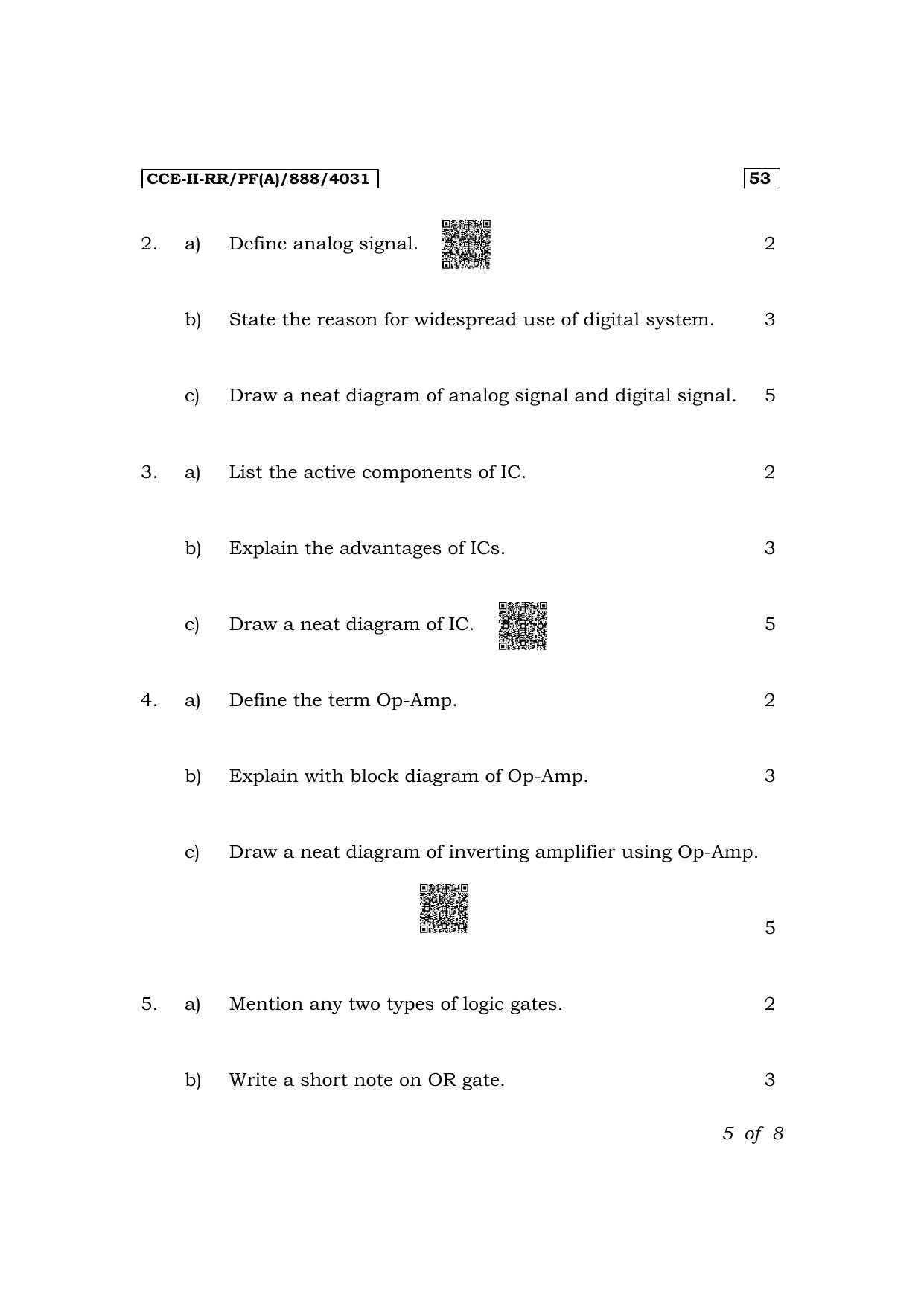 Karnataka SSLC JTS Subject (Elements Of Electronics Engineering-IV-53E) Exam 2 Question Paper 2024 (A Version) - Page 5