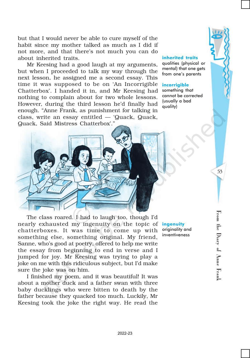 NCERT Book for Class 10 English (First Flight) Chapter 4 From the Diary of Anne Frank - Page 6