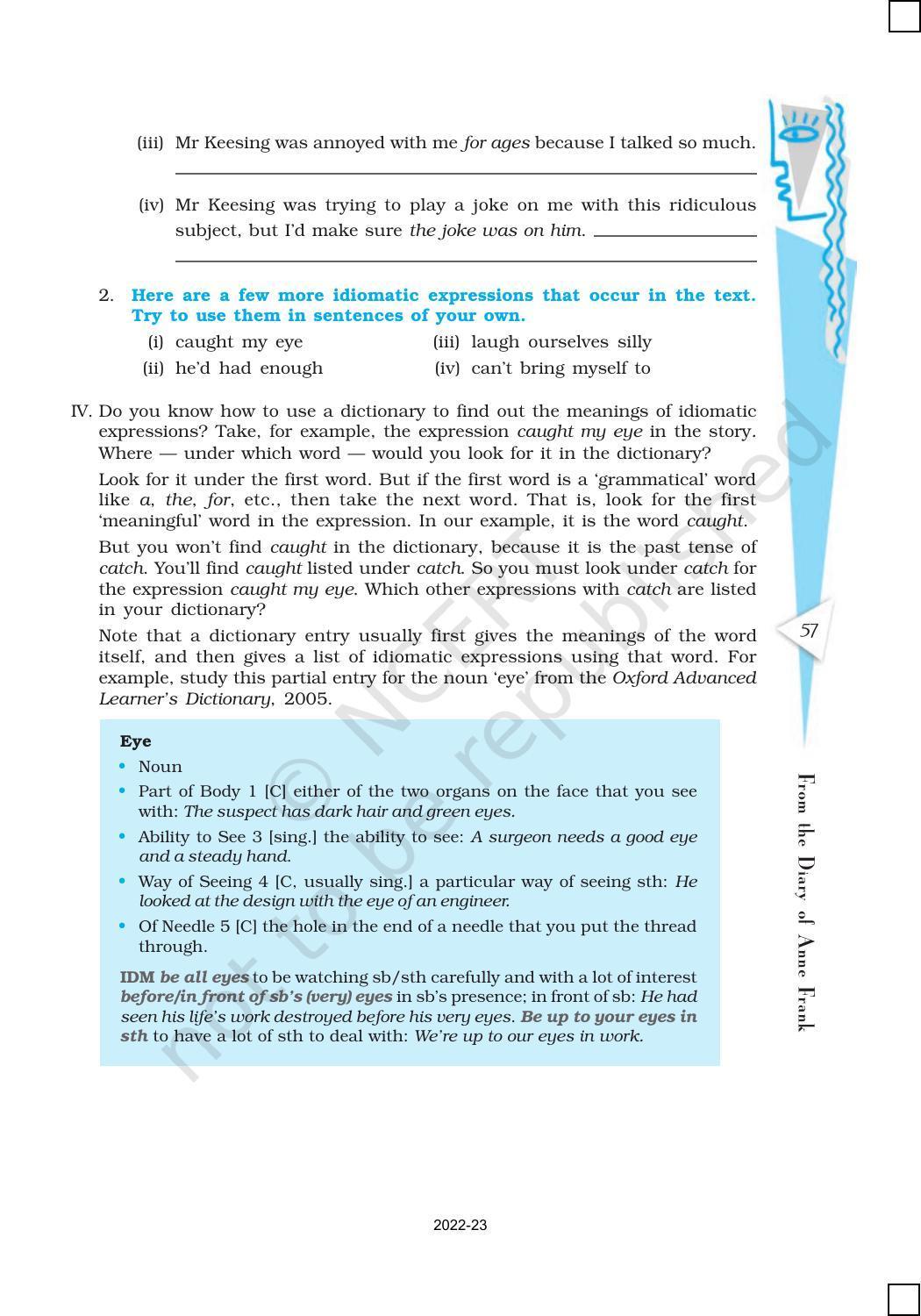 NCERT Book for Class 10 English (First Flight) Chapter 4 From the Diary of Anne Frank - Page 10