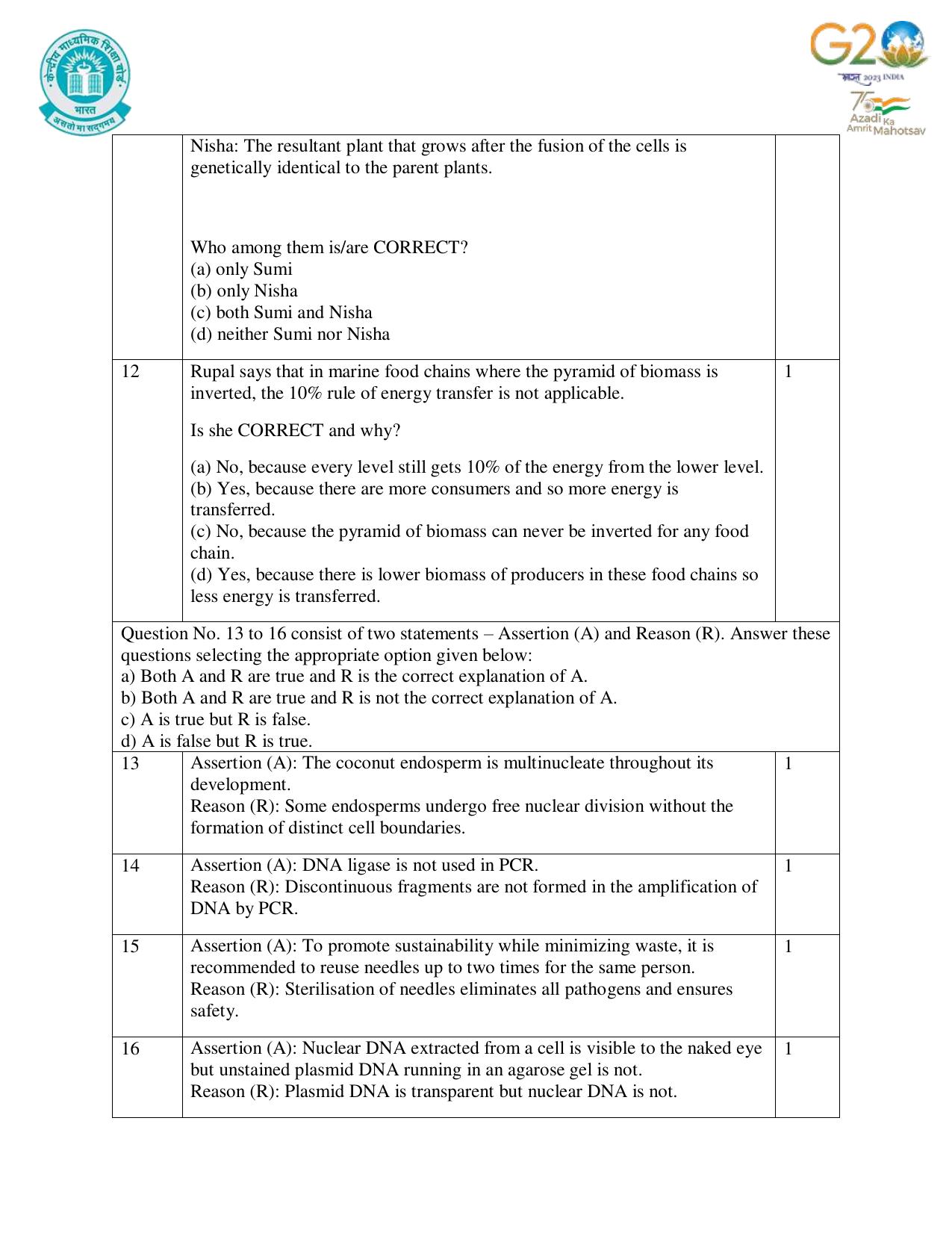 CBSE Class 12 Biology SET 1 Practice Questions 2023-24  - Page 4