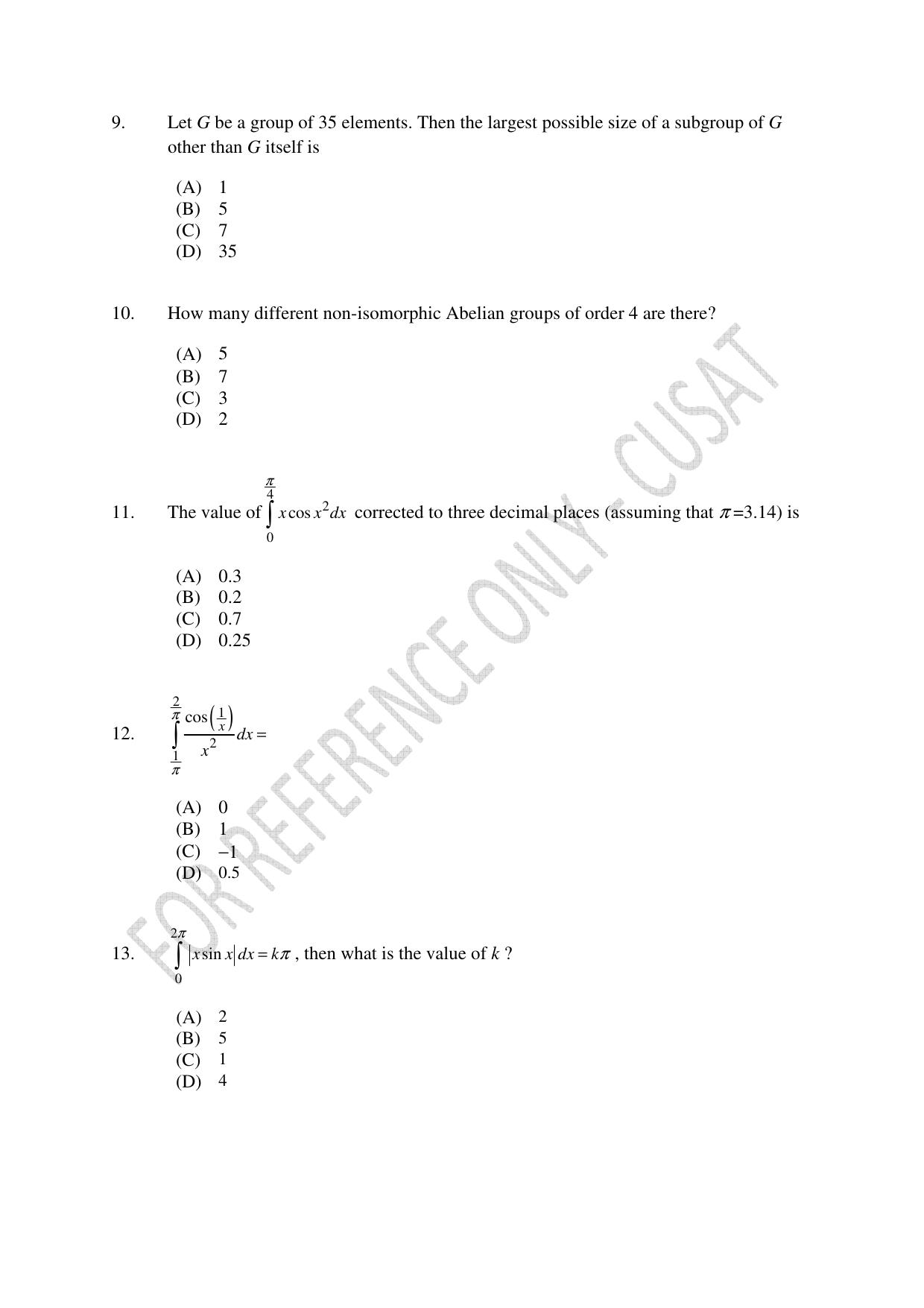 CUSAT CAT 2023 MCA Question Paper - Page 3