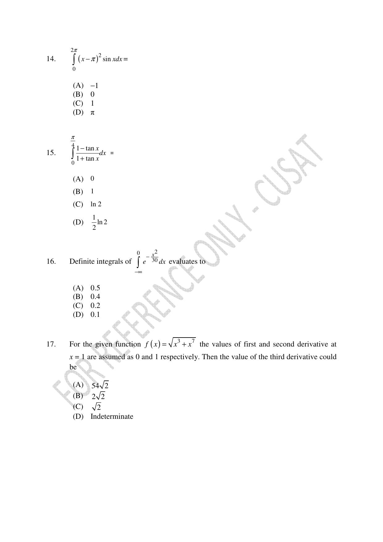 CUSAT CAT 2023 MCA Question Paper - Page 4