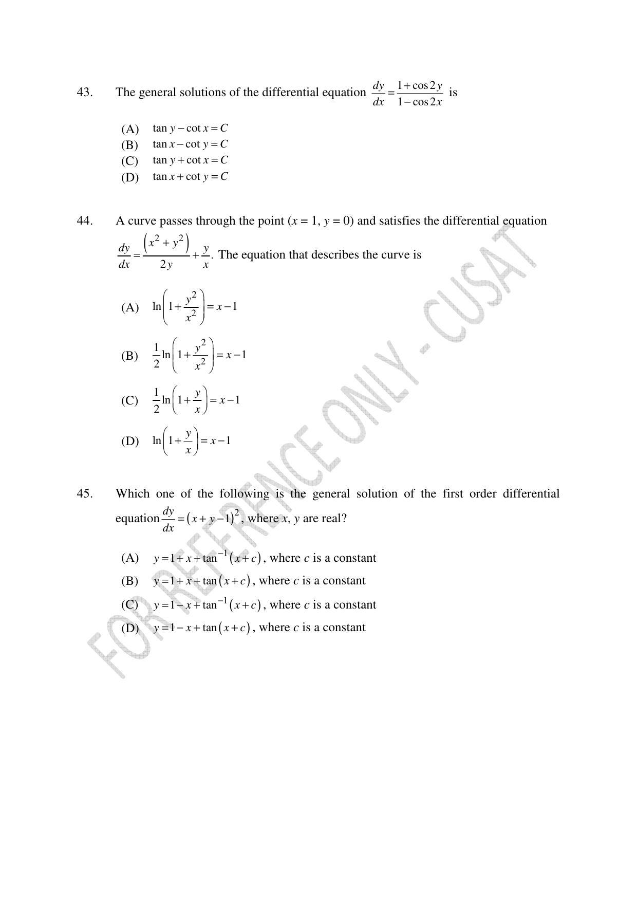 CUSAT CAT 2023 MCA Question Paper - Page 10