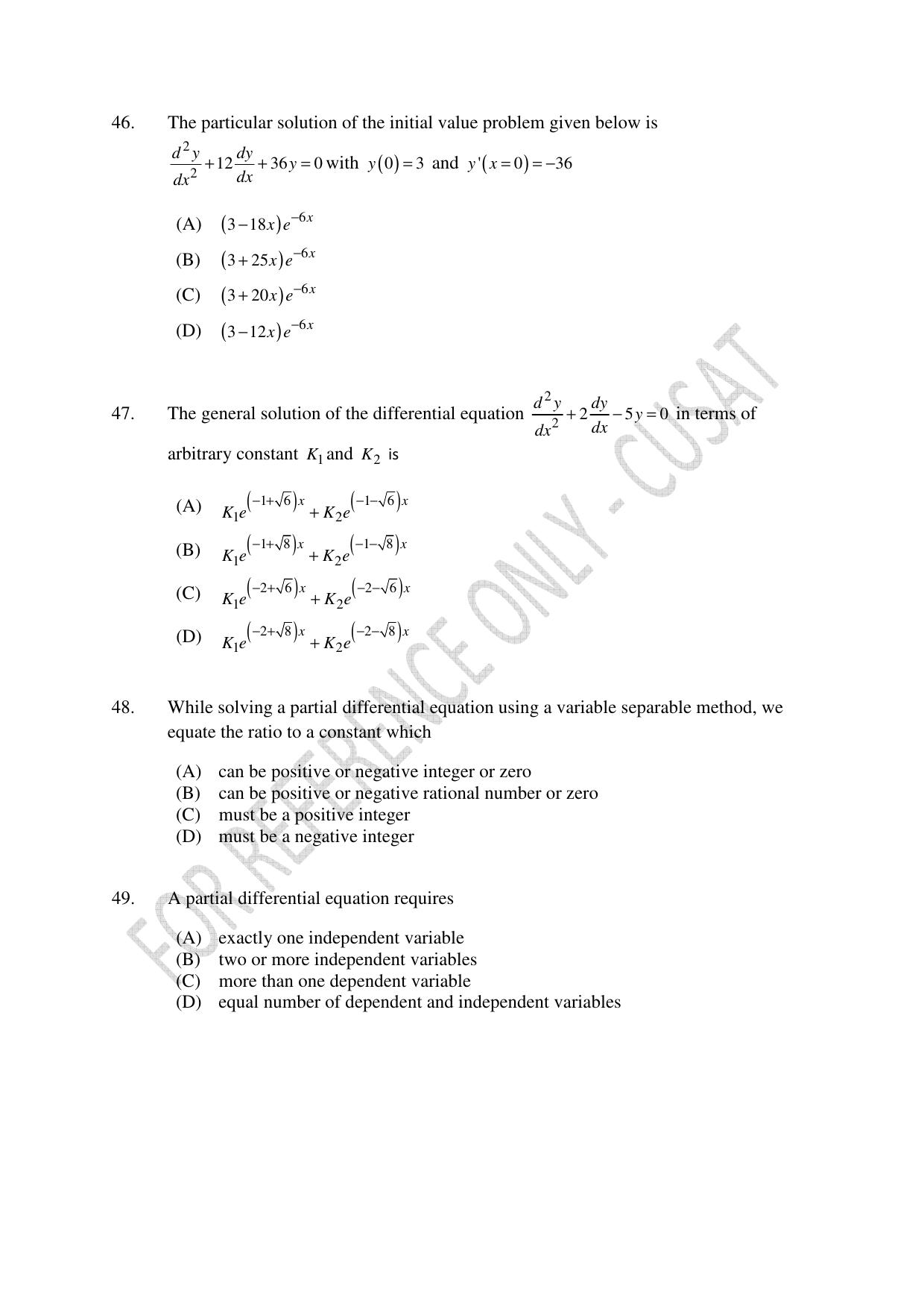 CUSAT CAT 2023 MCA Question Paper - Page 11