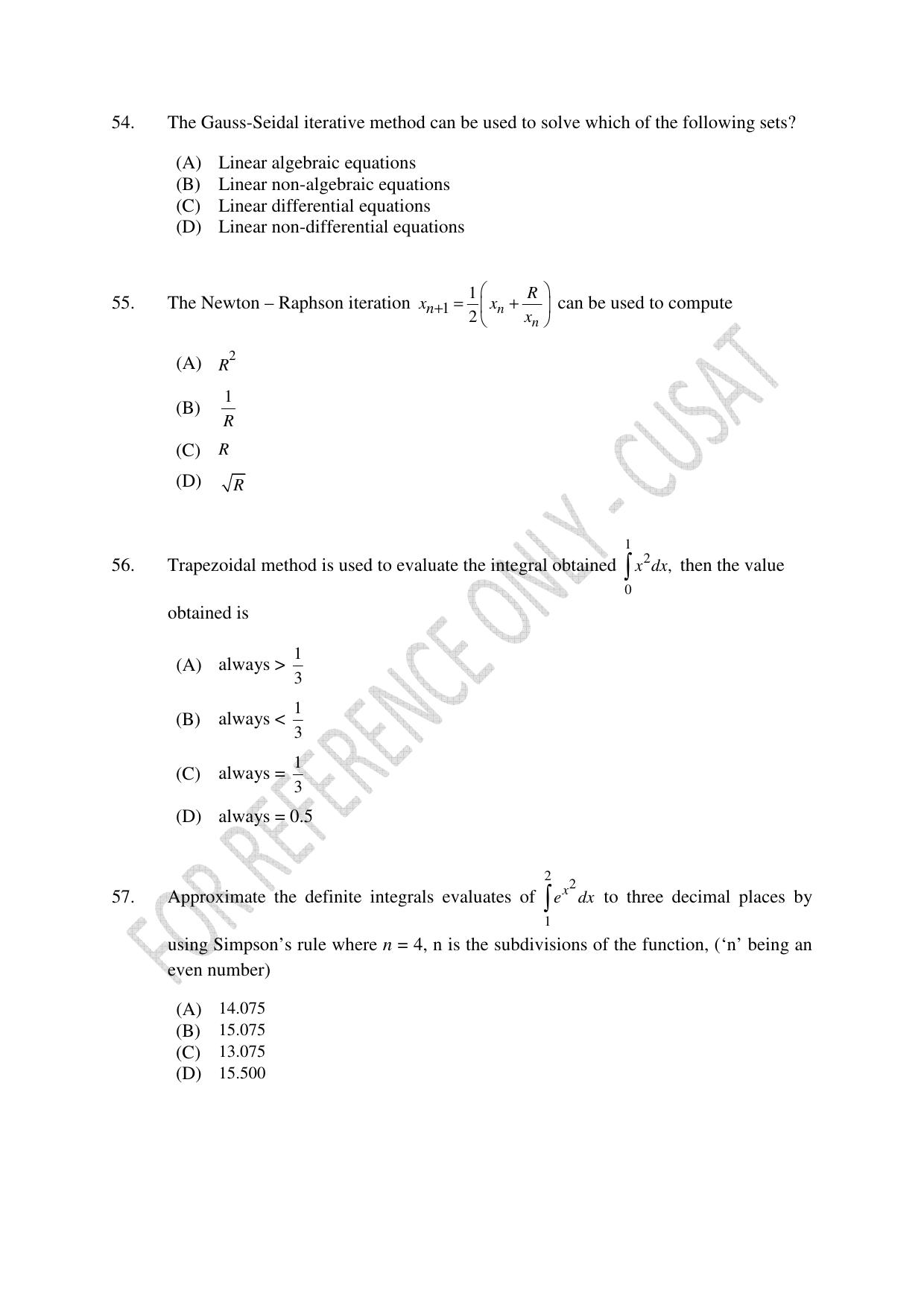 CUSAT CAT 2023 MCA Question Paper - Page 13