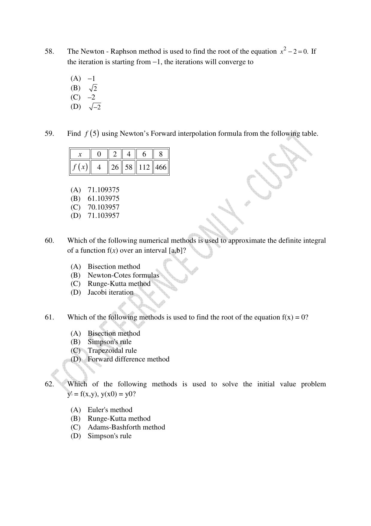 CUSAT CAT 2023 MCA Question Paper - Page 14