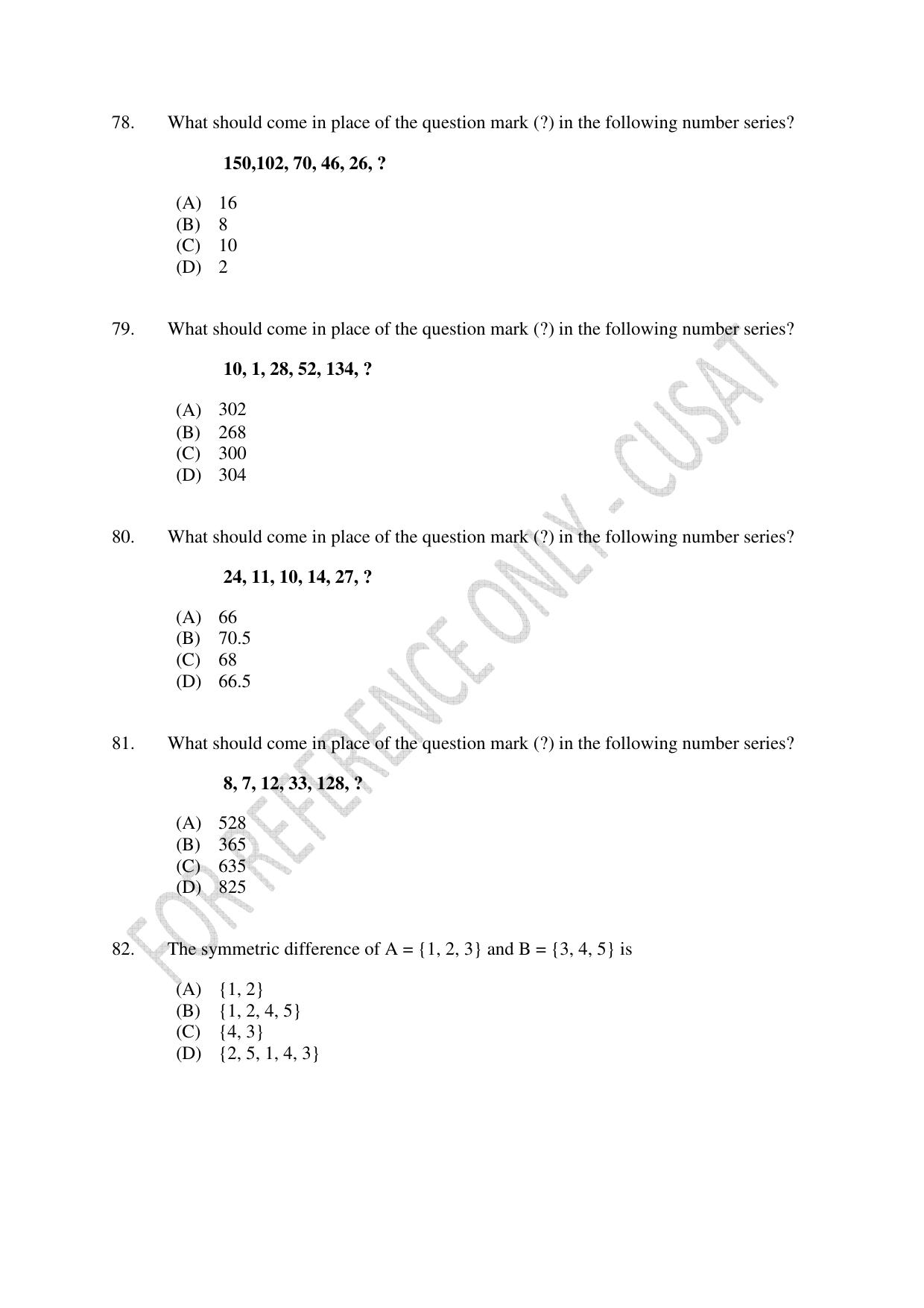 CUSAT CAT 2023 MCA Question Paper - Page 18