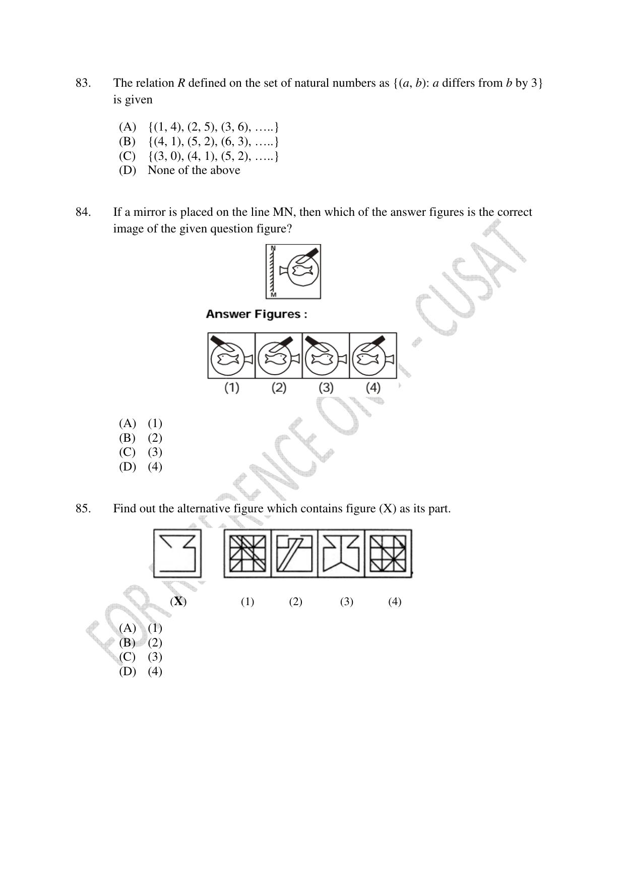 CUSAT CAT 2023 MCA Question Paper - Page 19