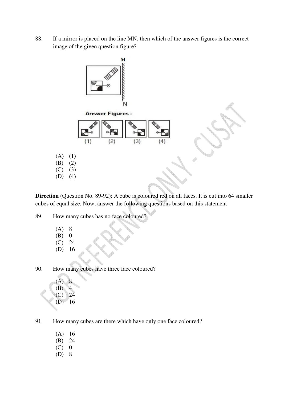 CUSAT CAT 2023 MCA Question Paper - Page 21