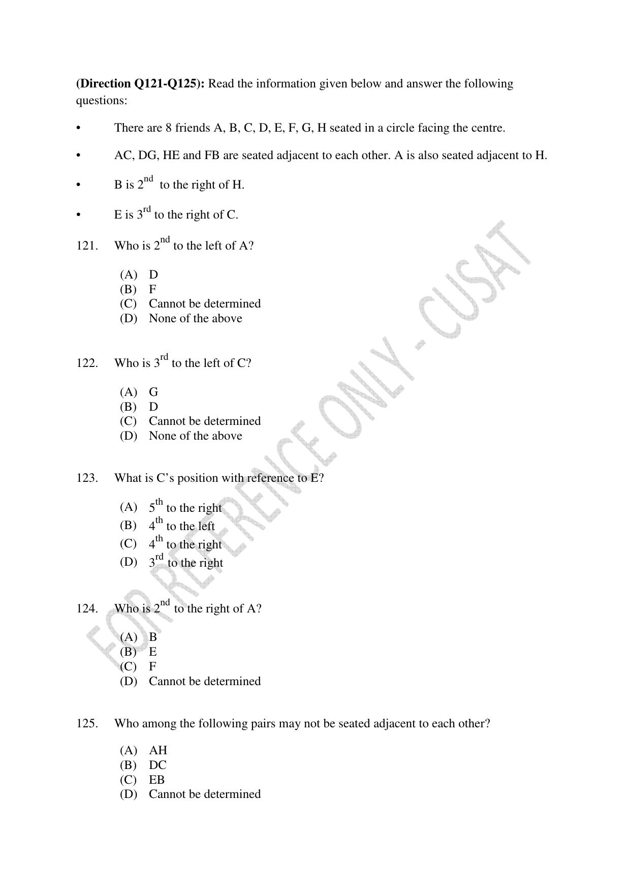 CUSAT CAT 2023 MCA Question Paper - Page 28