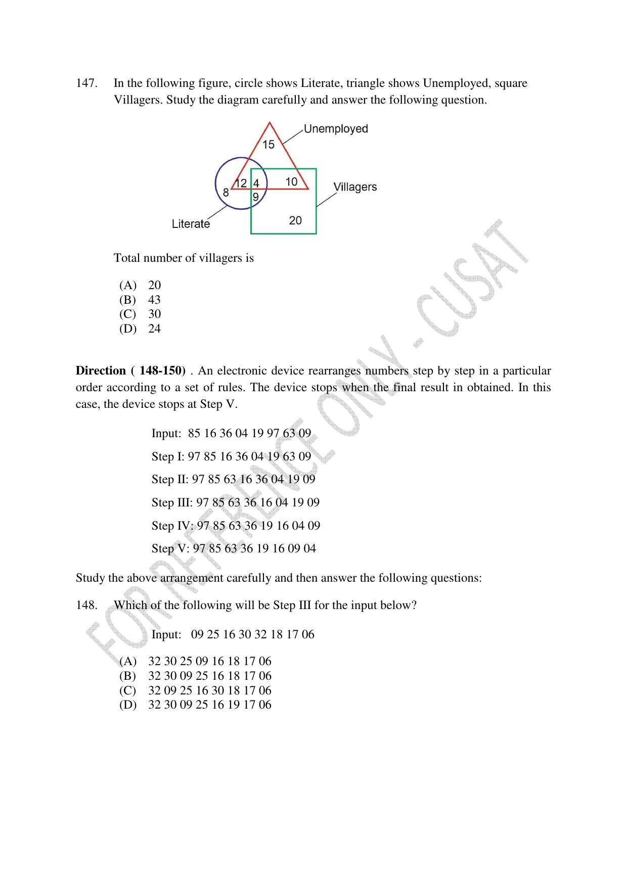 CUSAT CAT 2023 MCA Question Paper - Page 34