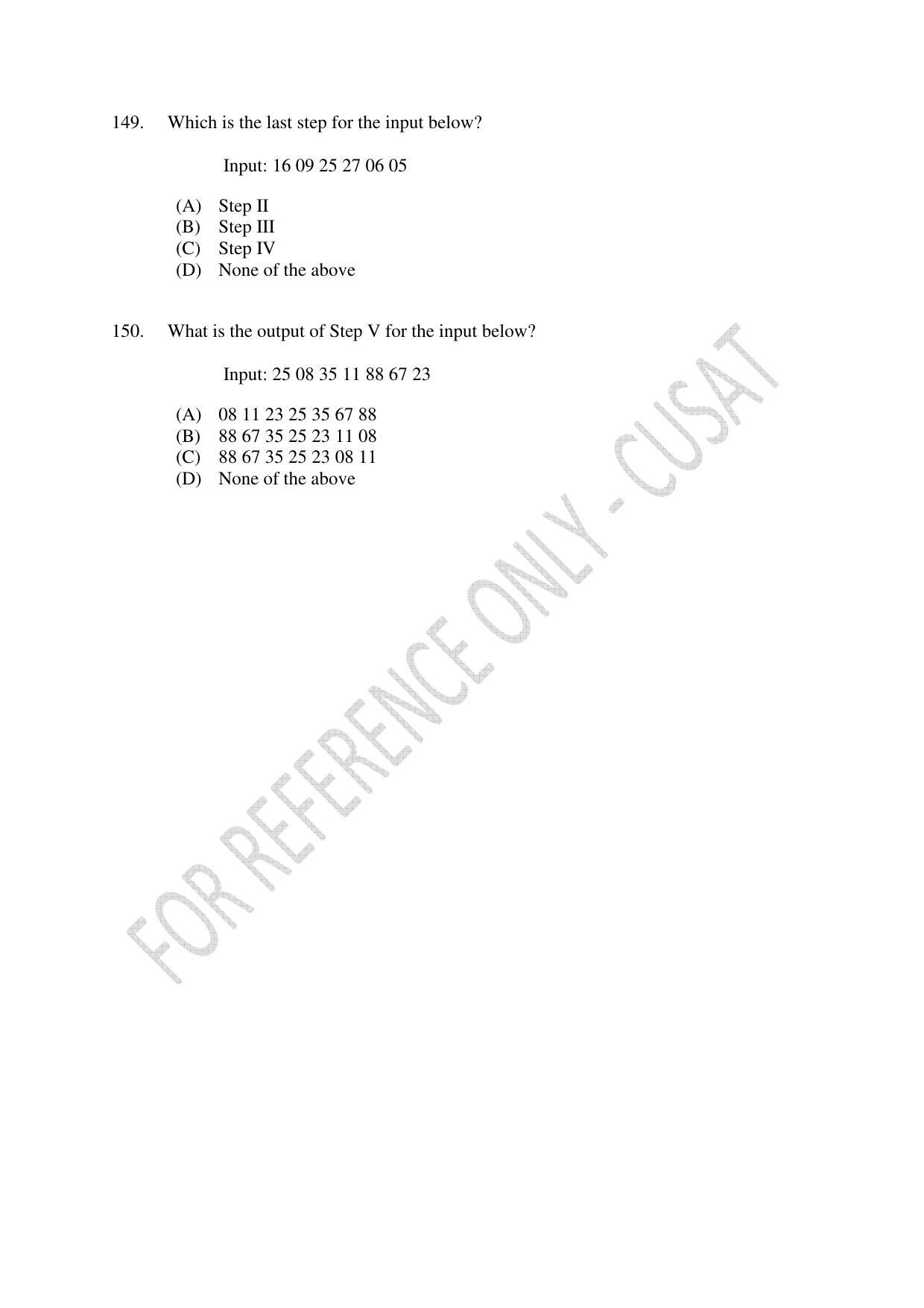CUSAT CAT 2023 MCA Question Paper - Page 35