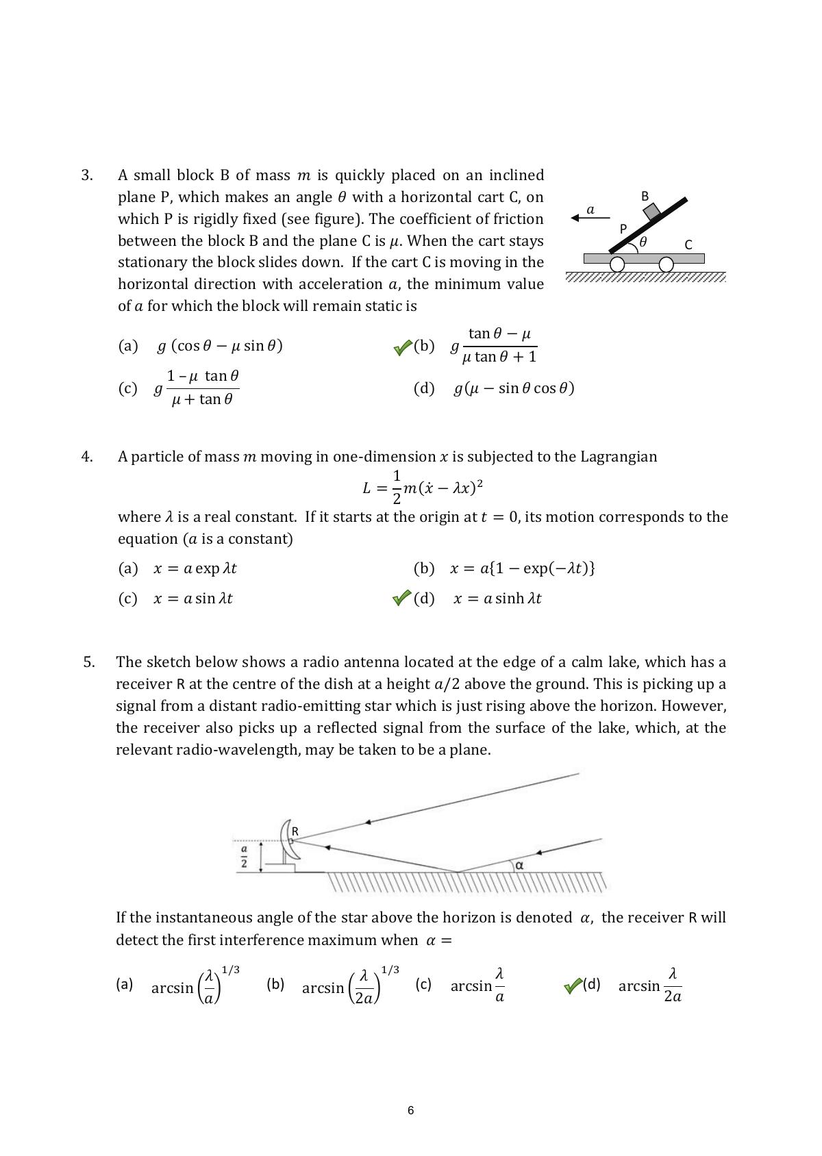 TIFR GS 2018 Physics Question Paper - Page 6