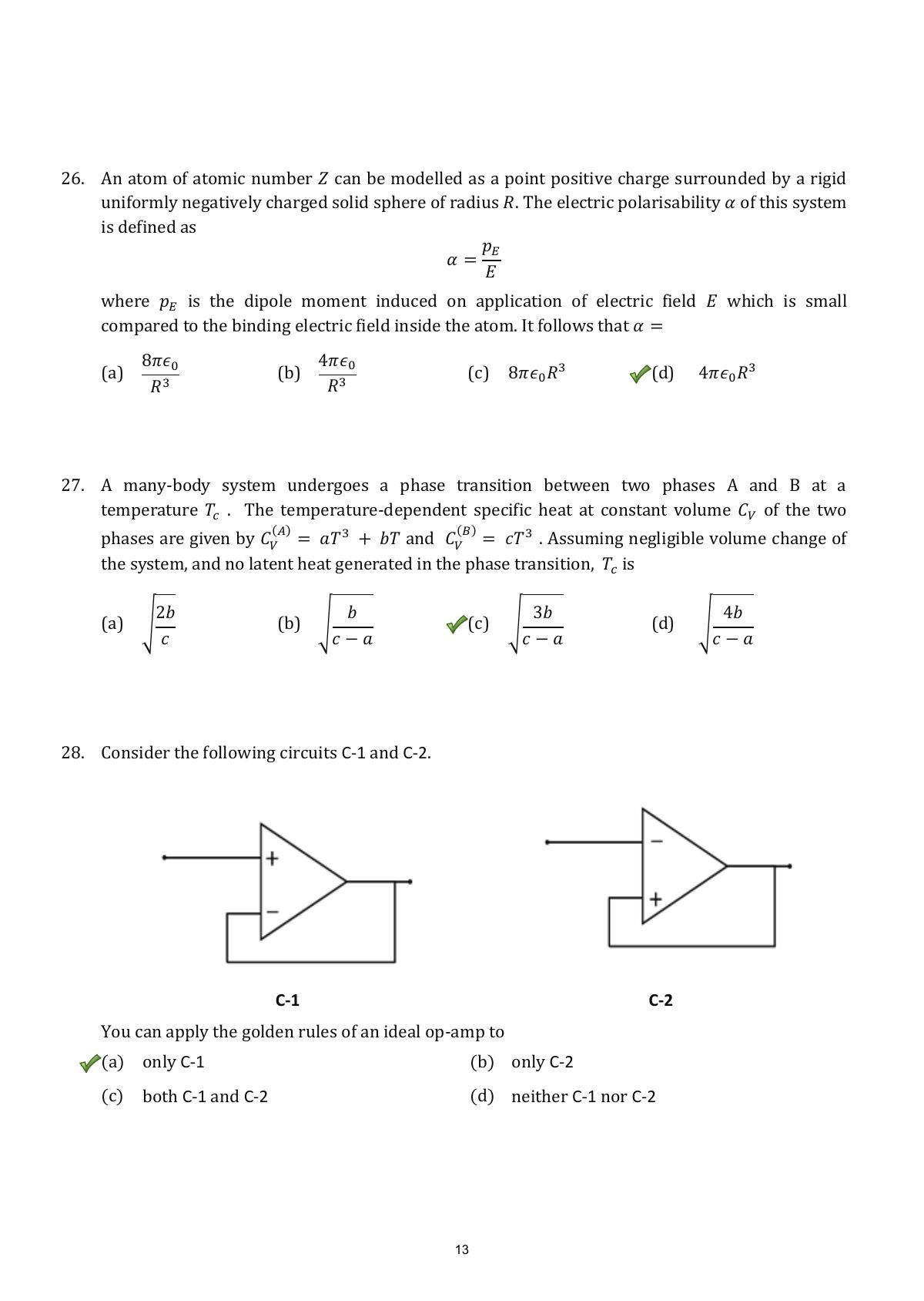 TIFR GS 2018 Physics Question Paper - Page 13