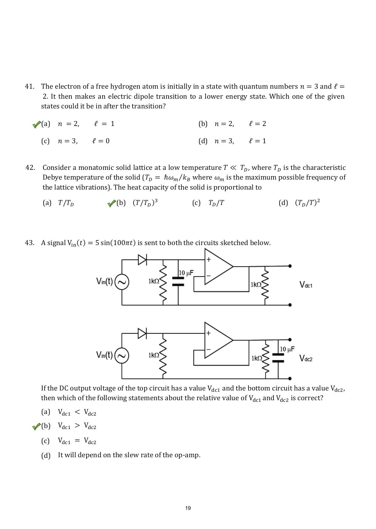 TIFR GS 2018 Physics Question Paper - Page 19