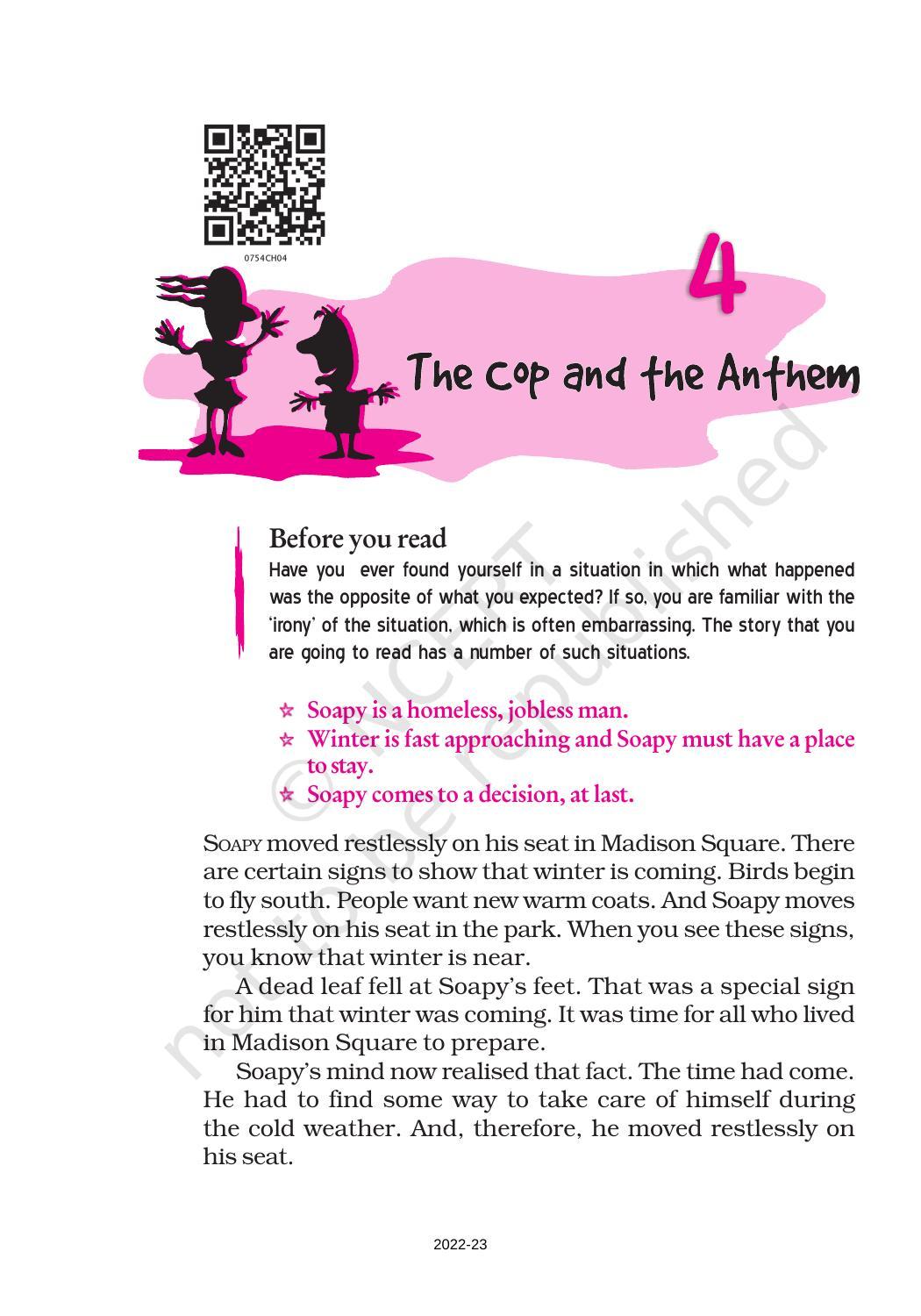 NCERT Book for Class 7 English (An Alien Hand): Chapter 4-The Cop and the Anthem - Page 1