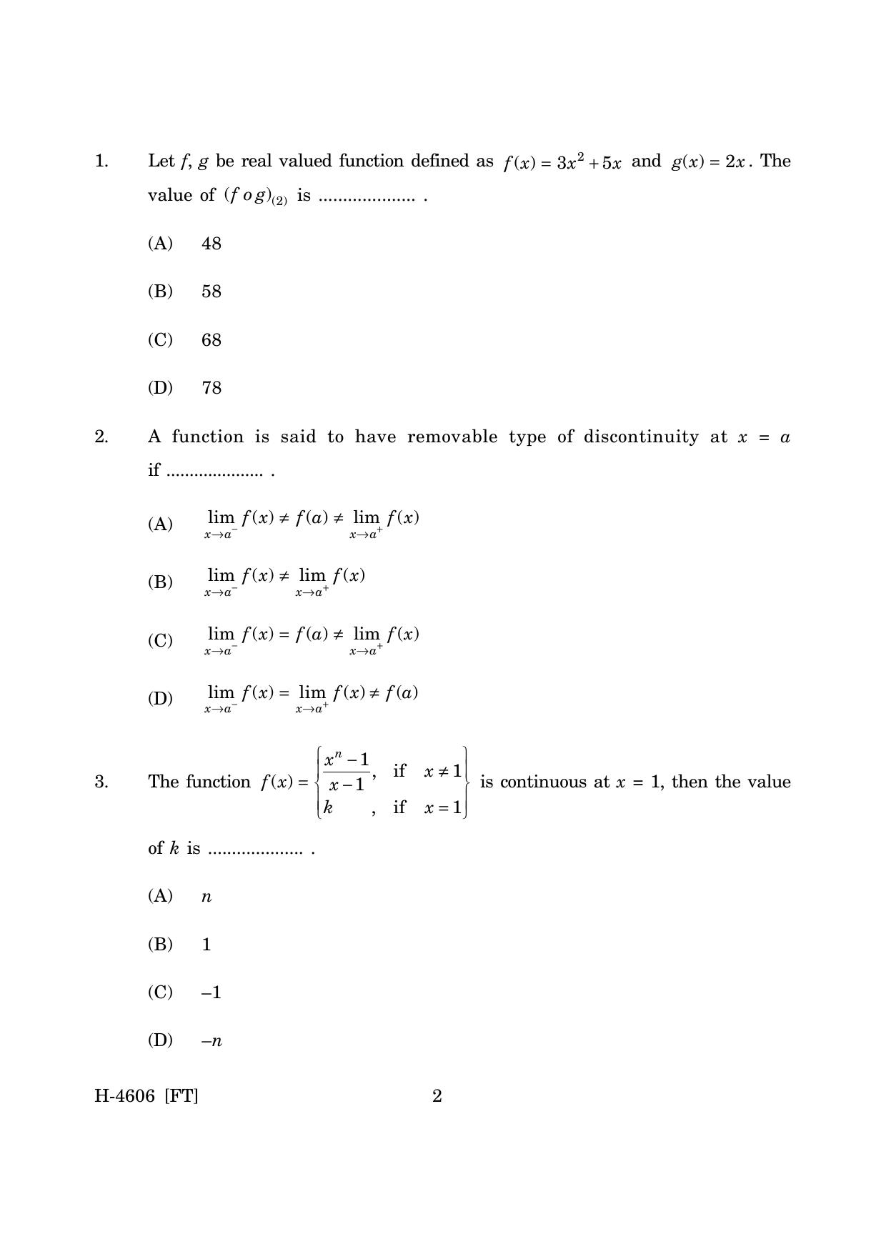 Goa Board Class 12 Mathematics & Statistics (November 2022) Question Paper - Page 2
