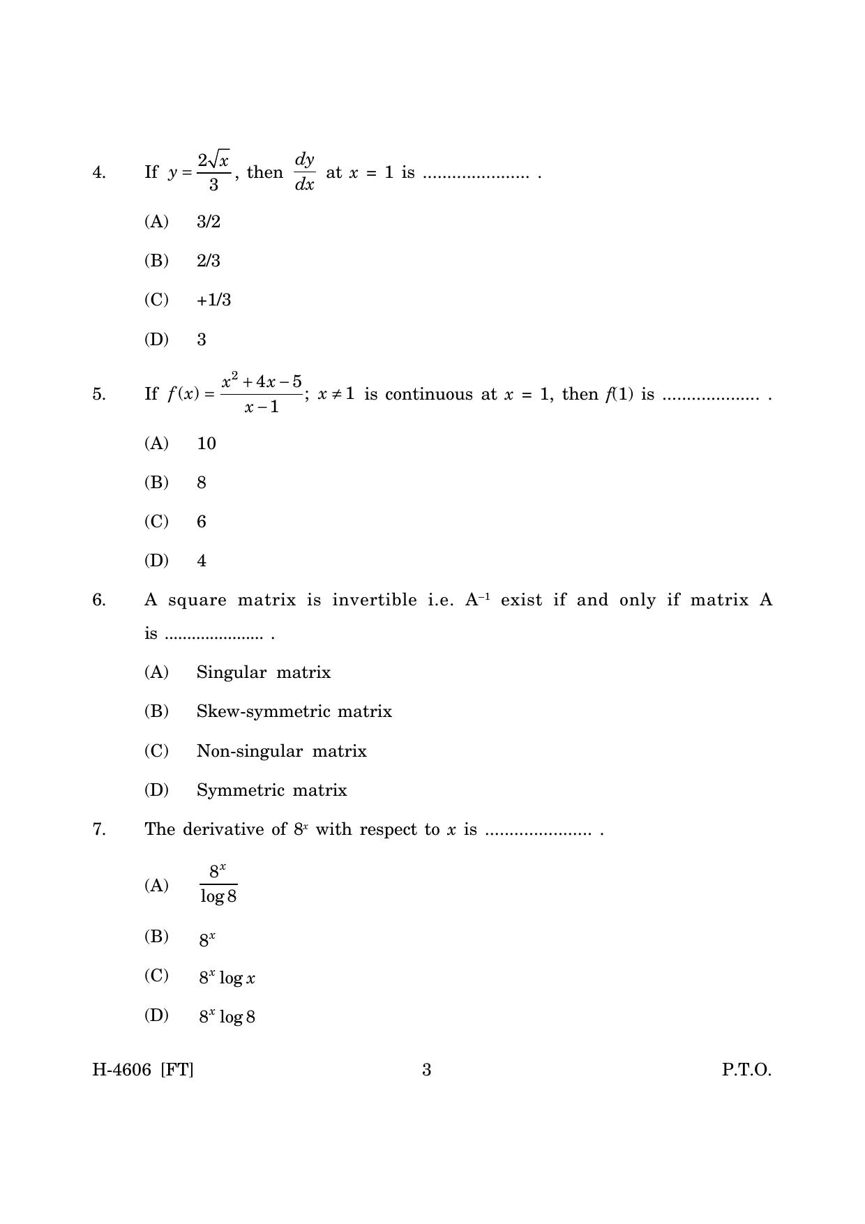 Goa Board Class 12 Mathematics & Statistics (November 2022) Question Paper - Page 3