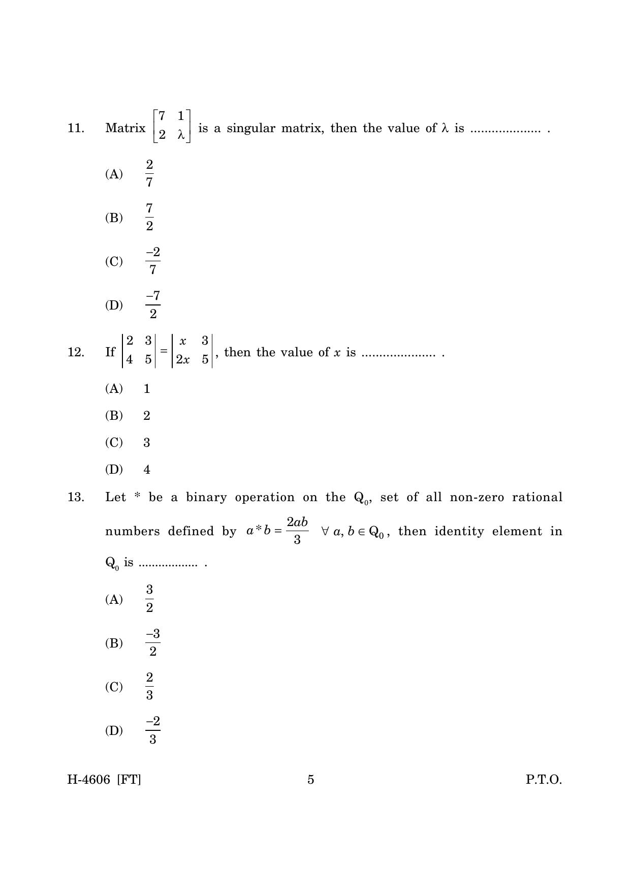 Goa Board Class 12 Mathematics & Statistics (November 2022) Question Paper - Page 5