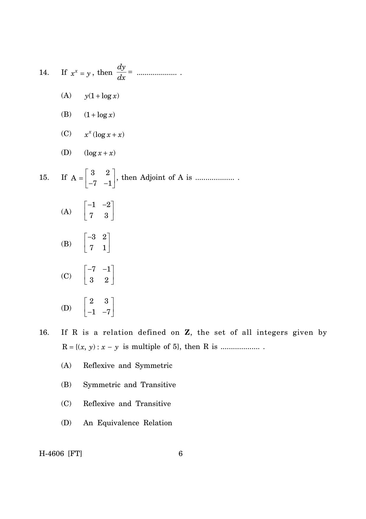 Goa Board Class 12 Mathematics & Statistics (November 2022) Question Paper - Page 6