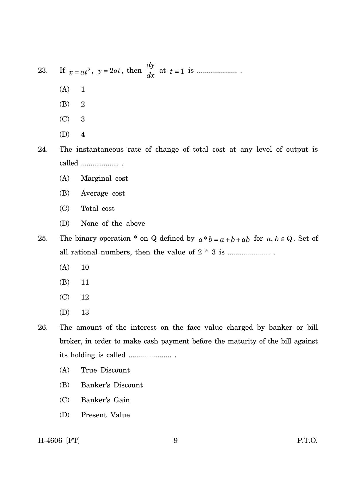 Goa Board Class 12 Mathematics & Statistics (November 2022) Question Paper - Page 9