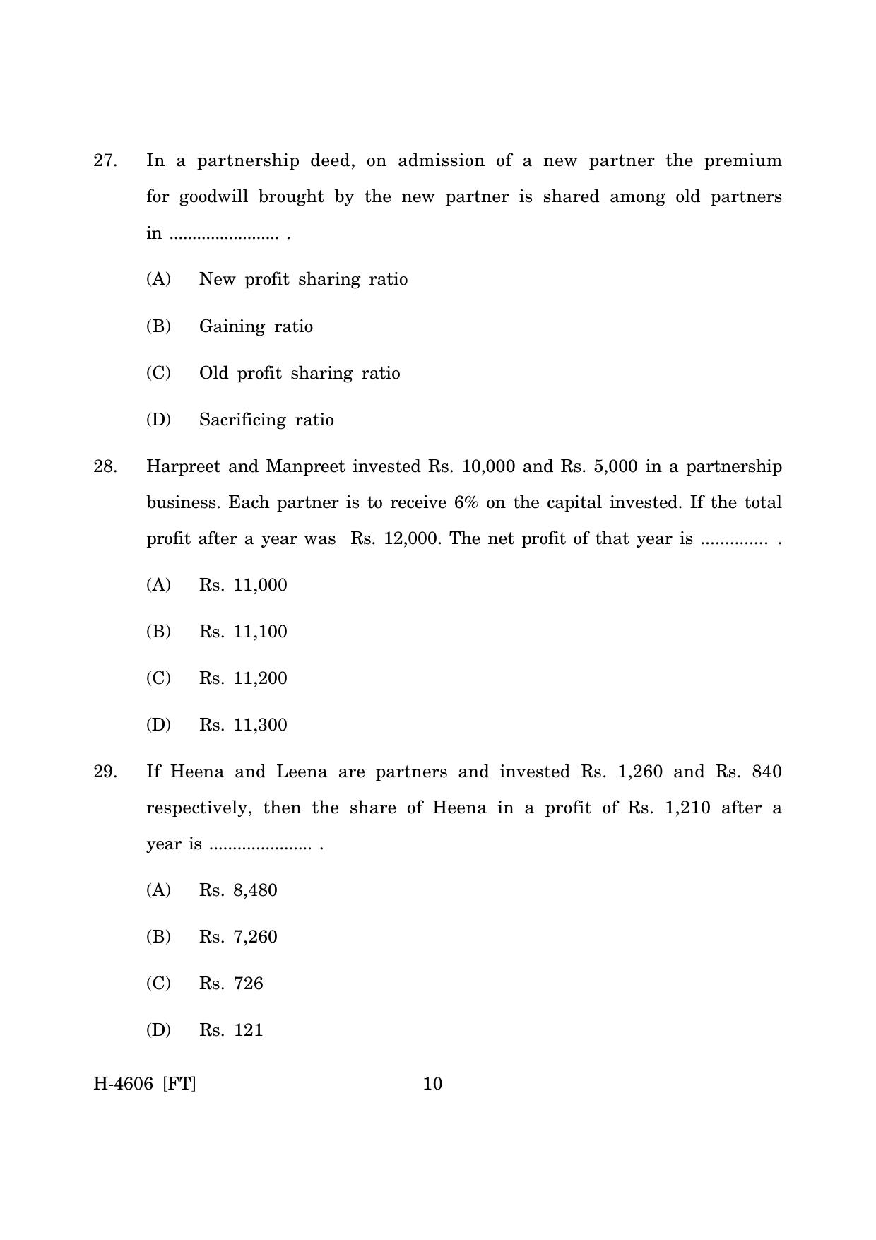 Goa Board Class 12 Mathematics & Statistics (November 2022) Question Paper - Page 10