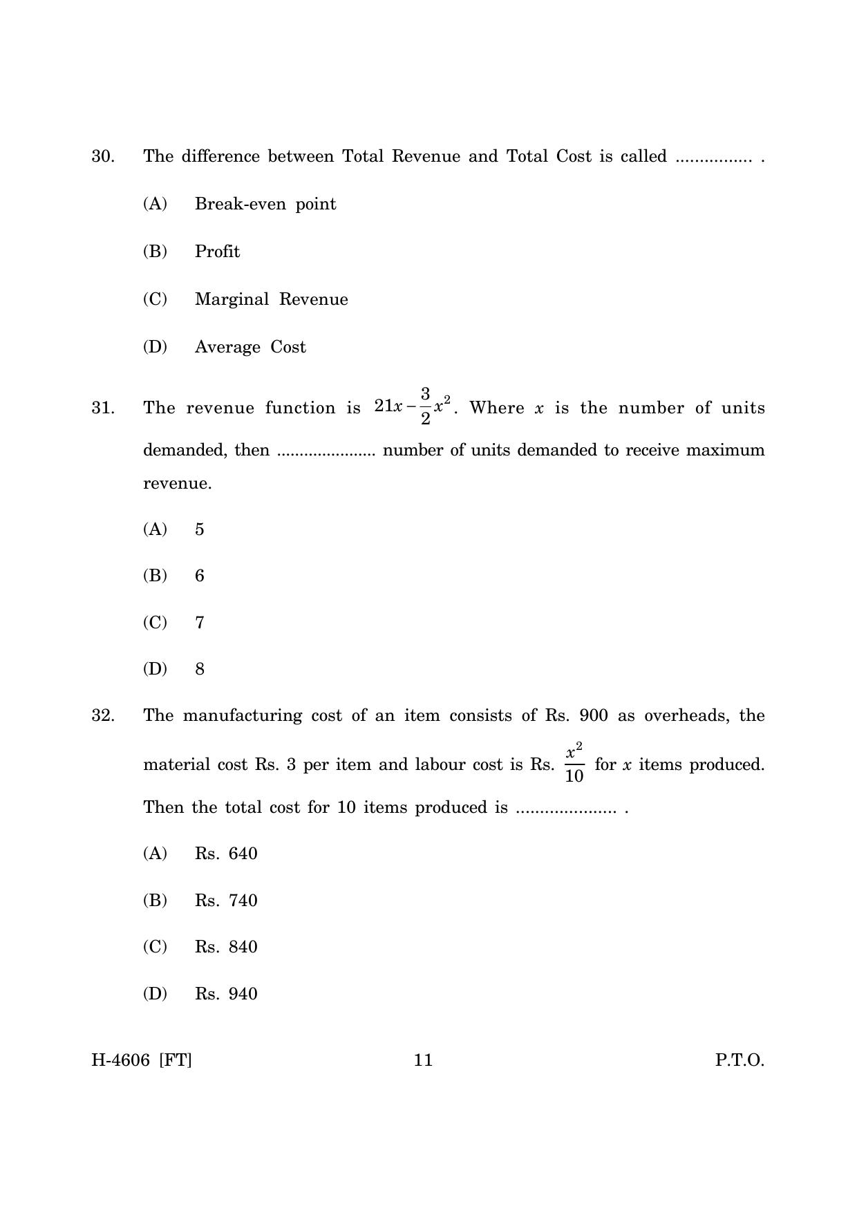 Goa Board Class 12 Mathematics & Statistics (November 2022) Question Paper - Page 11