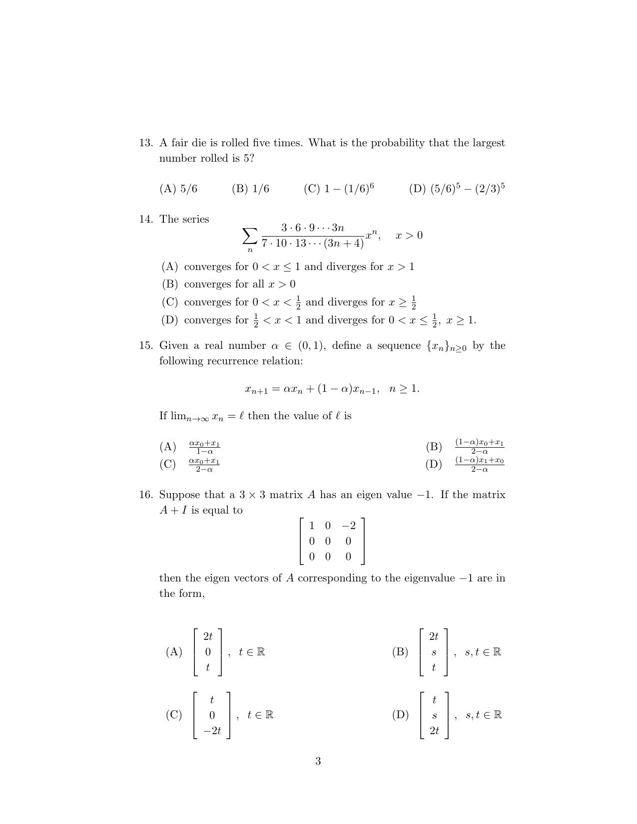 ISI Admission Test M.Tech (CrS) PCA 2023 Sample Paper - Page 3