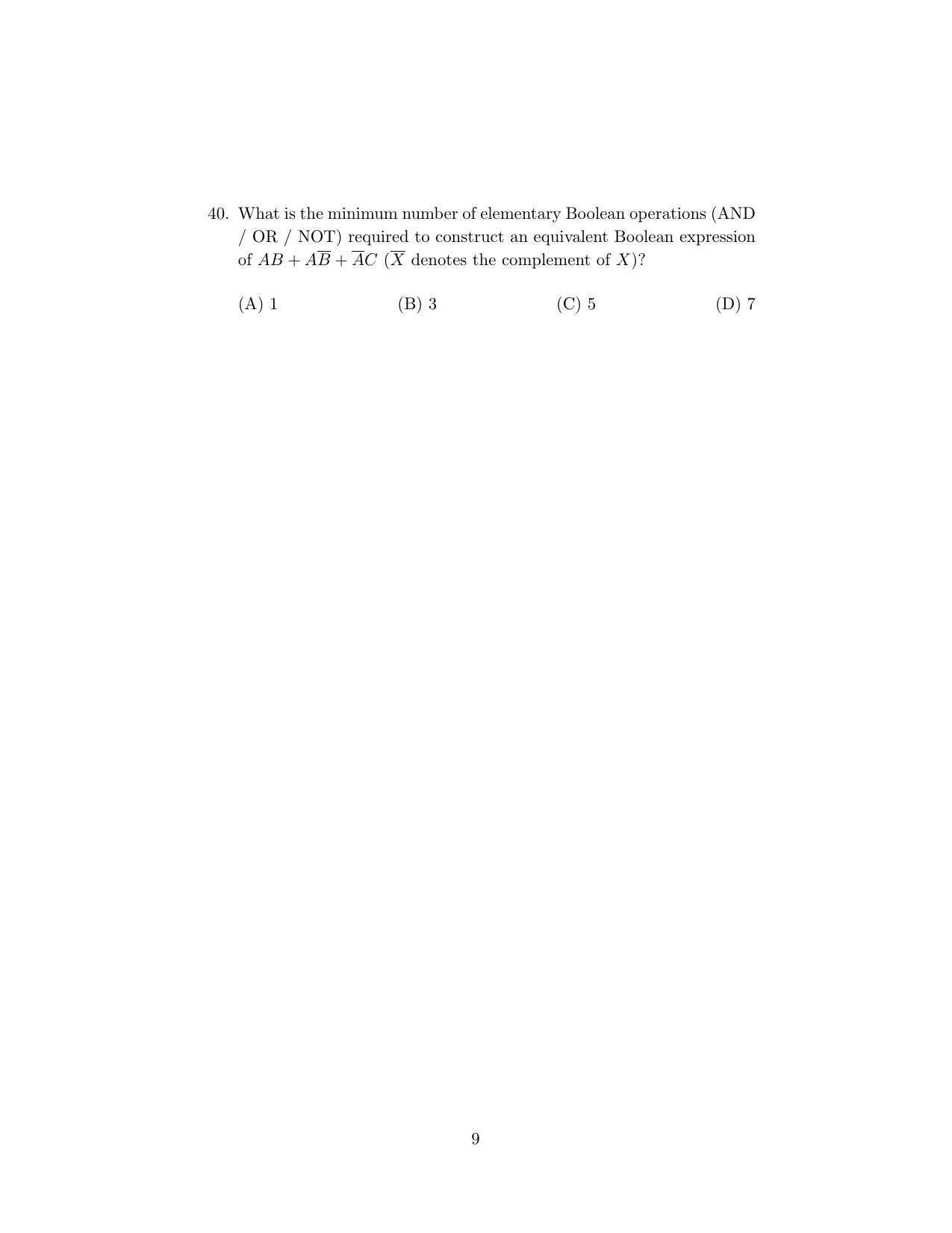 ISI Admission Test M.Tech (CrS) PCA 2023 Sample Paper - Page 9