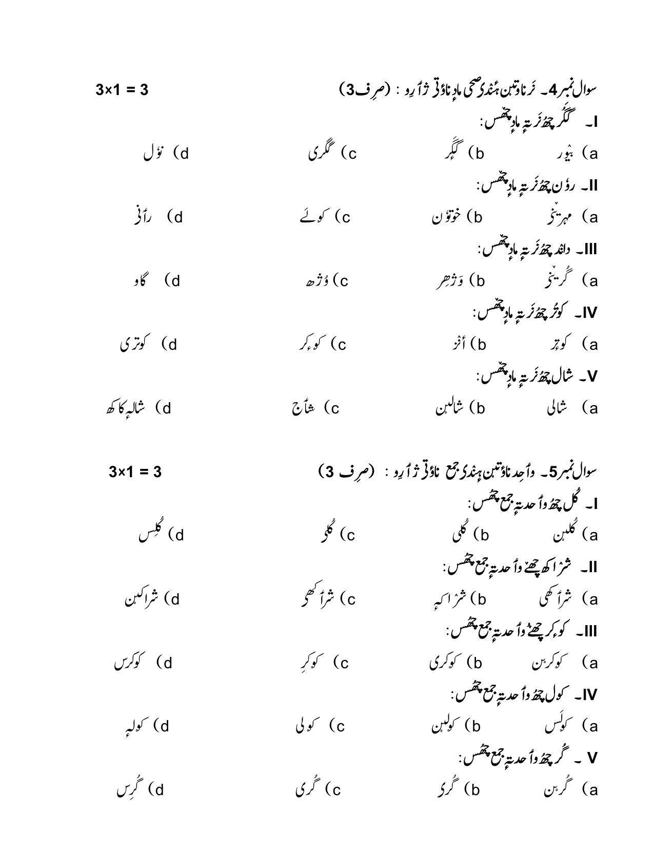CBSE Class 10 Kashmiri Sample Paper 2024 - Page 6