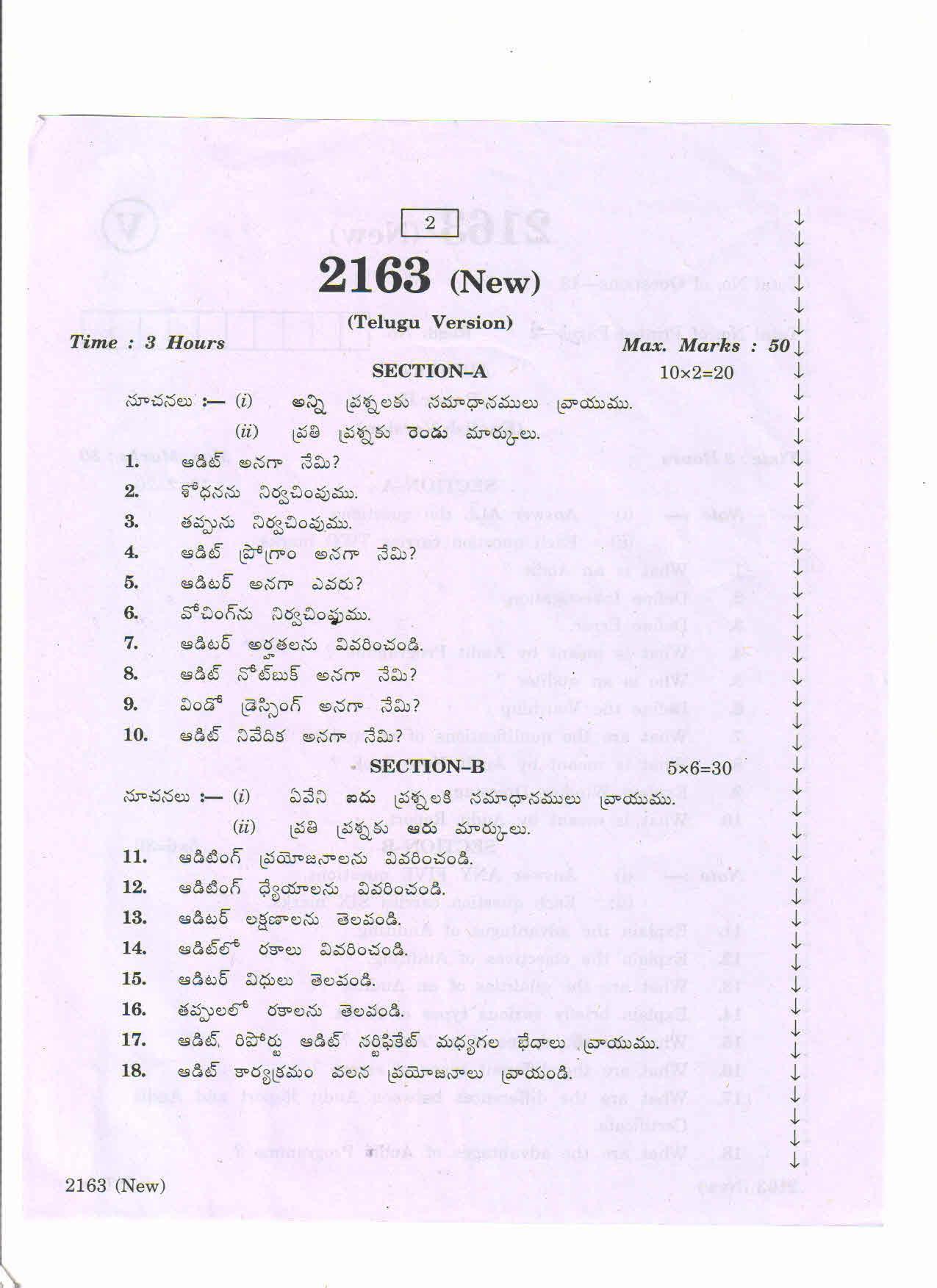 AP Inter 2nd Year Vocational Question Paper March - 2020 - Auditing - II (new) - Page 2