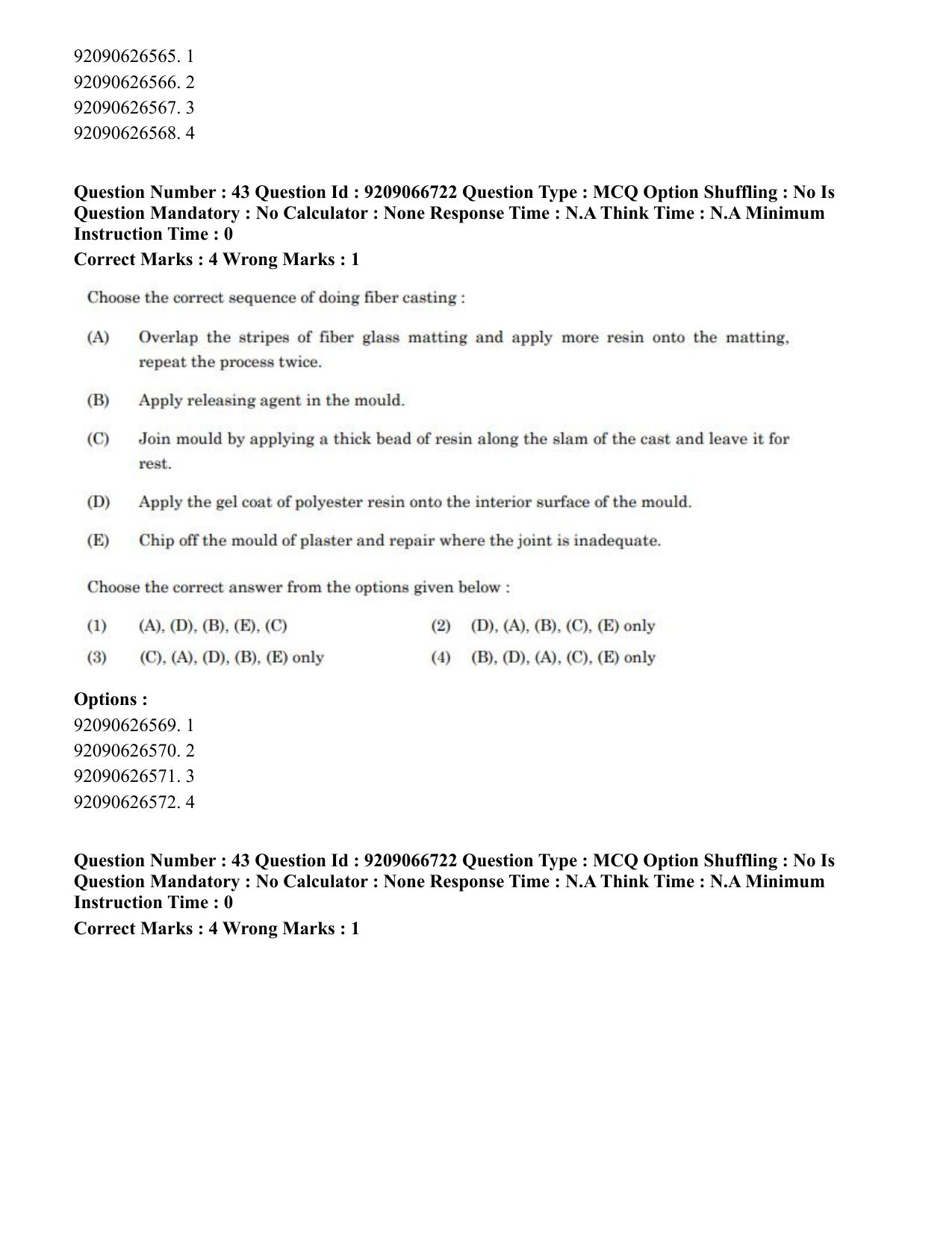 CUET PG 2023: HUQP17 – Plastic Arts (Eng.)-shift 1 (08-06-2023) Question Paper - Page 47