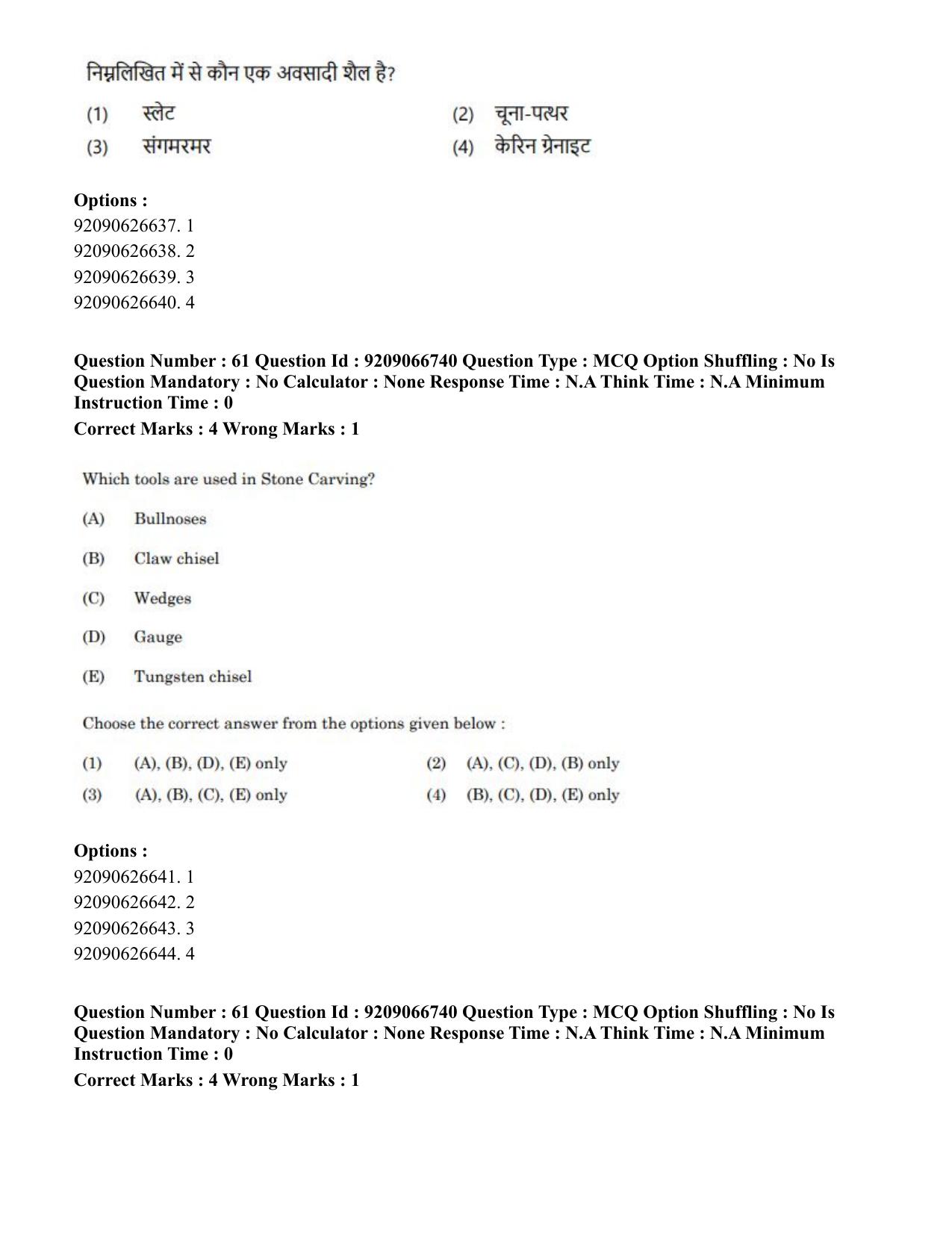 CUET PG 2023: HUQP17 – Plastic Arts (Eng.)-shift 1 (08-06-2023) Question Paper - Page 65