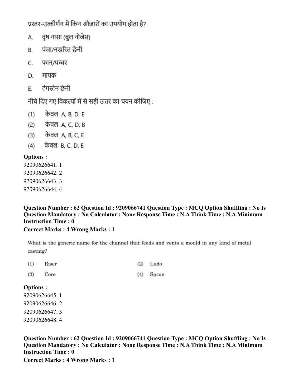 CUET PG 2023: HUQP17 – Plastic Arts (Eng.)-shift 1 (08-06-2023) Question Paper - Page 66
