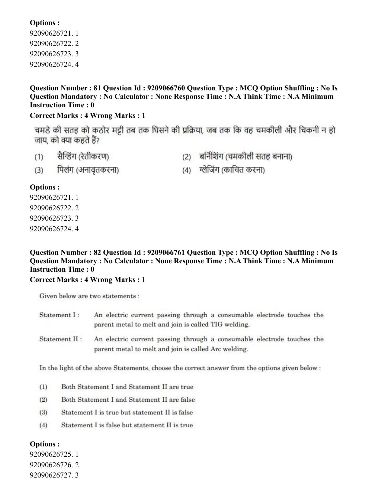 CUET PG 2023: HUQP17 – Plastic Arts (Eng.)-shift 1 (08-06-2023) Question Paper - Page 88
