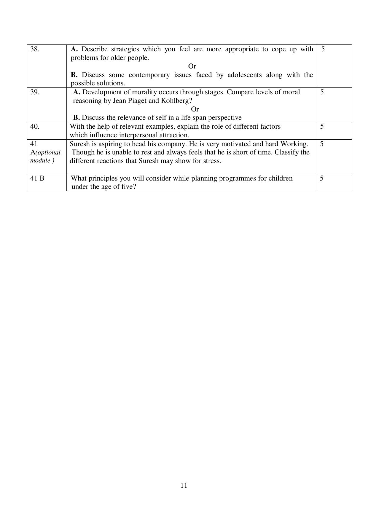 NIOS Class 12 Psychology (Old) Sample Paper - Page 11
