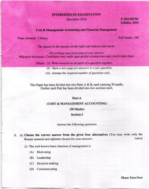 ICMAI Dec 2018 Tax Laws and International Taxation Question Paper (Final)